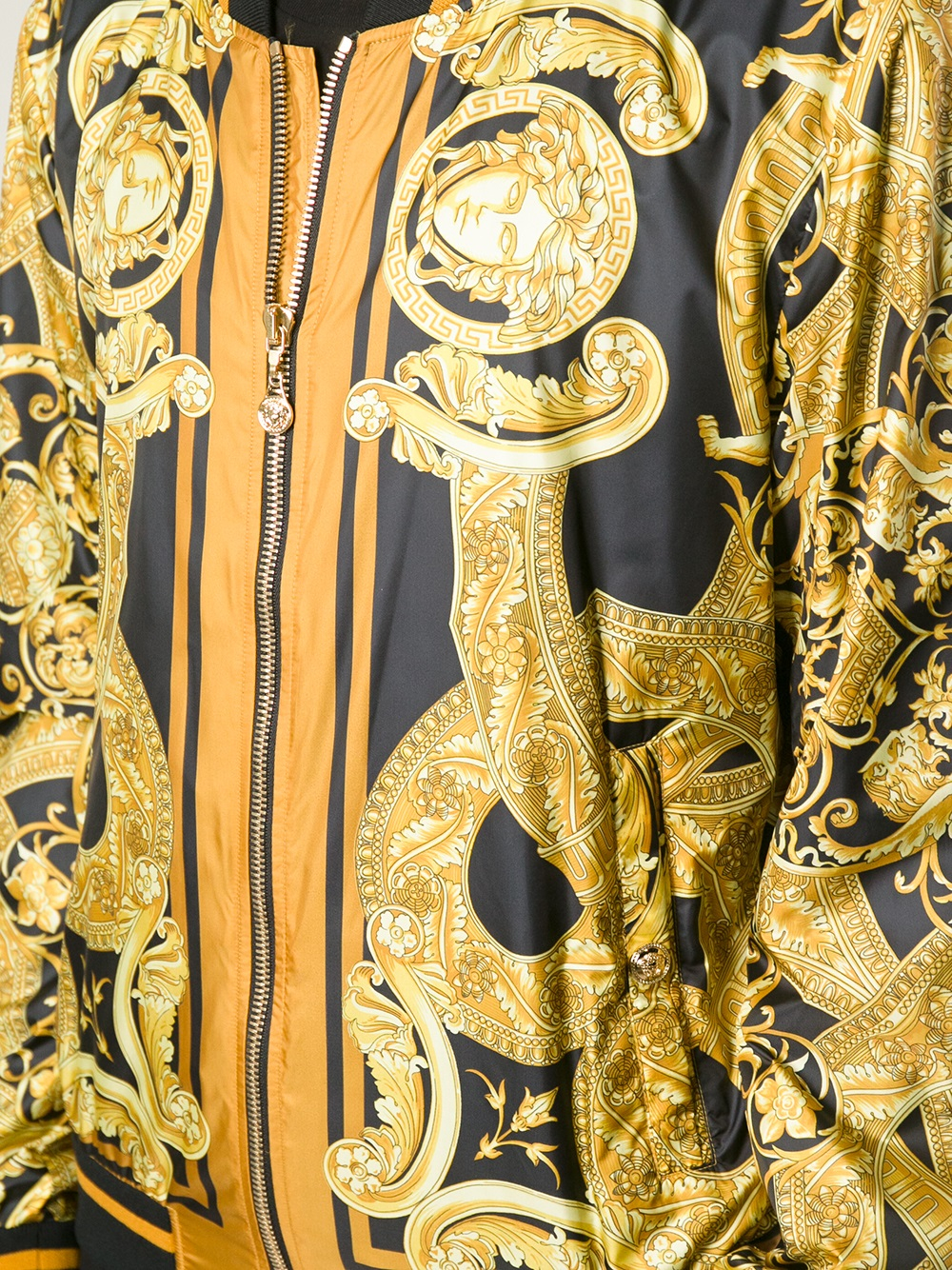 Versace Bomber Jacket in Gold for Men (black) Lyst