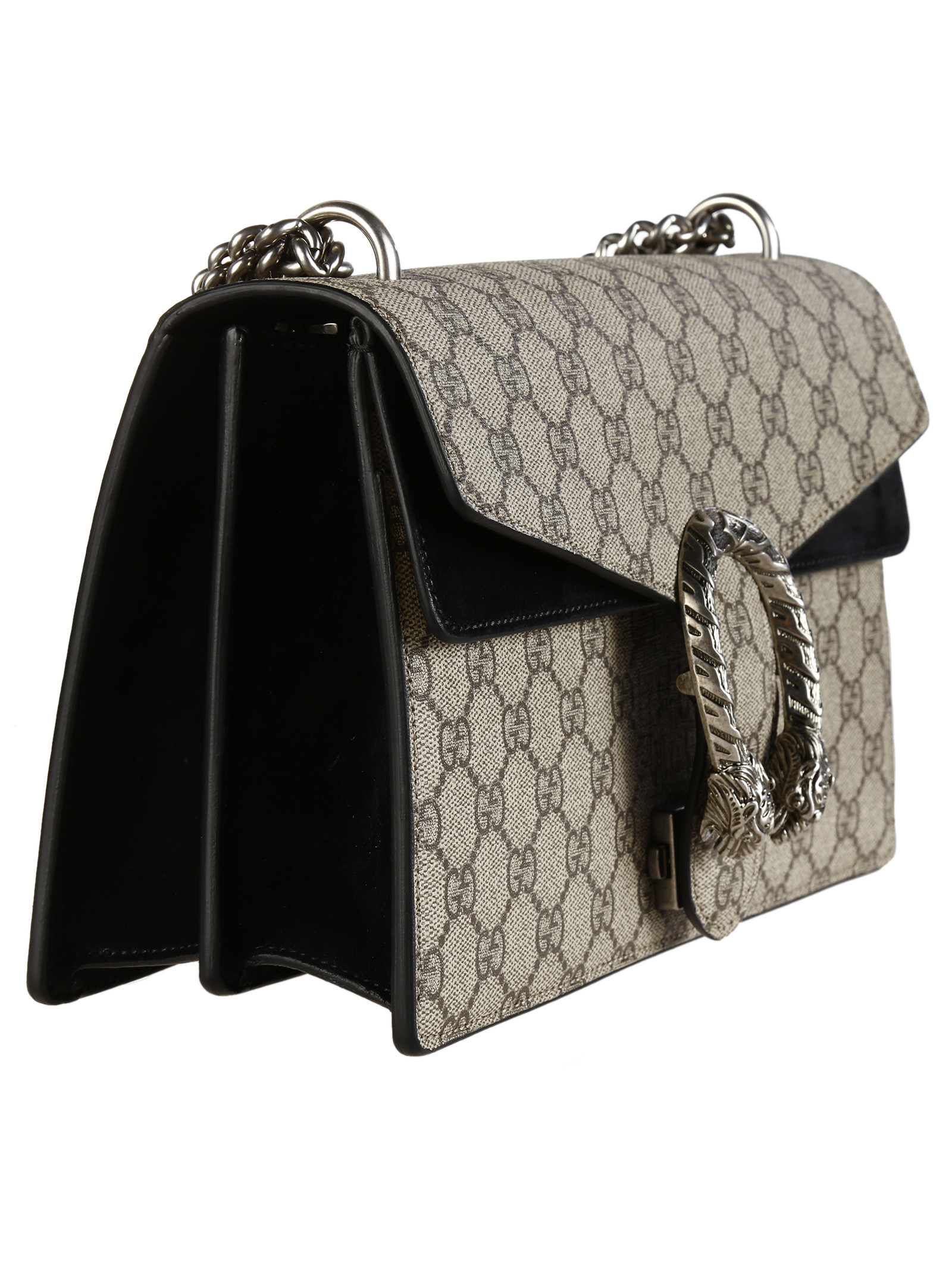 Gucci Dionysus Gg Supreme Canvas Small Shoulder Bag in Beige (Beige/Ebony/Black) | Lyst