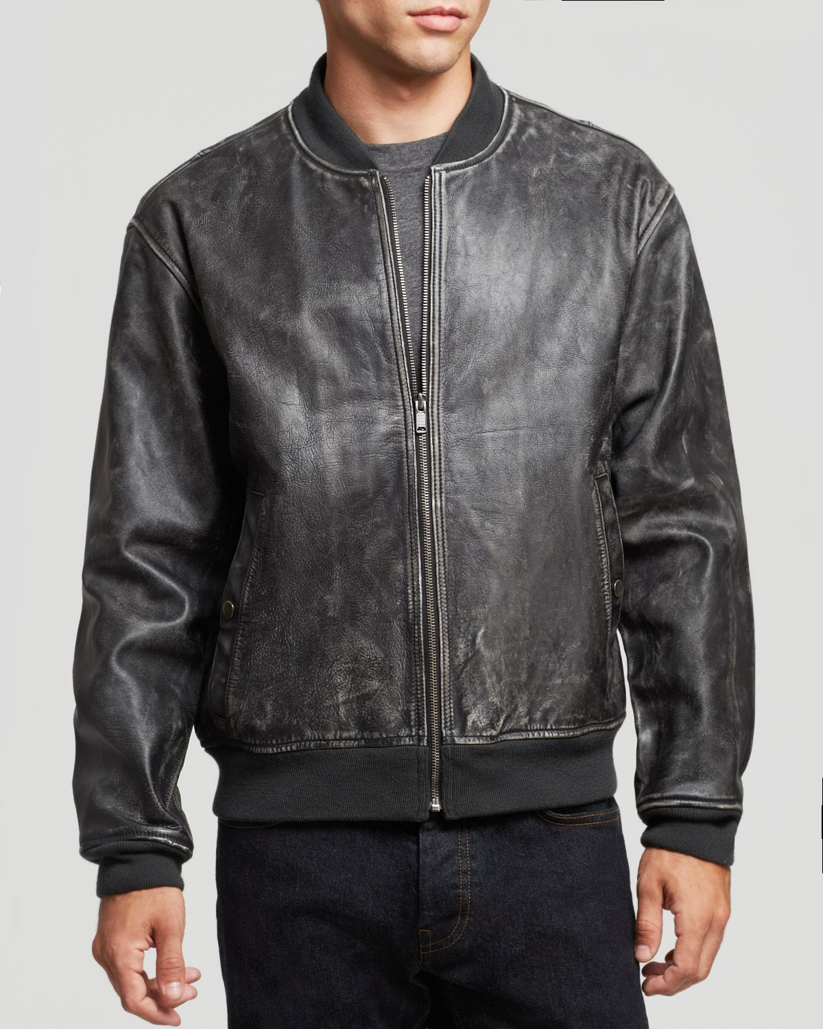Marc by marc jacobs Trevor Leather Jacket in Black for Men | Lyst
