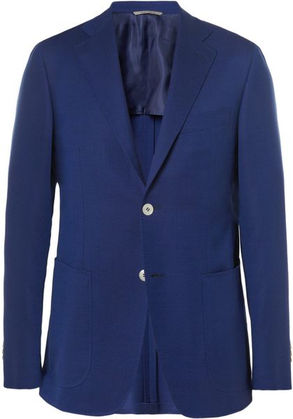 Canali Kei Travel Unstructured Wool Blazer in Blue for Men | Lyst
