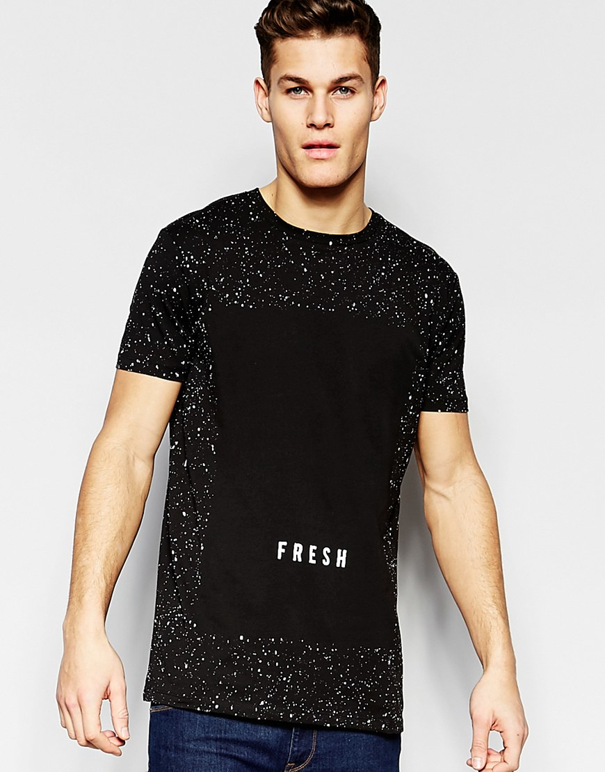 mens black longline shirt