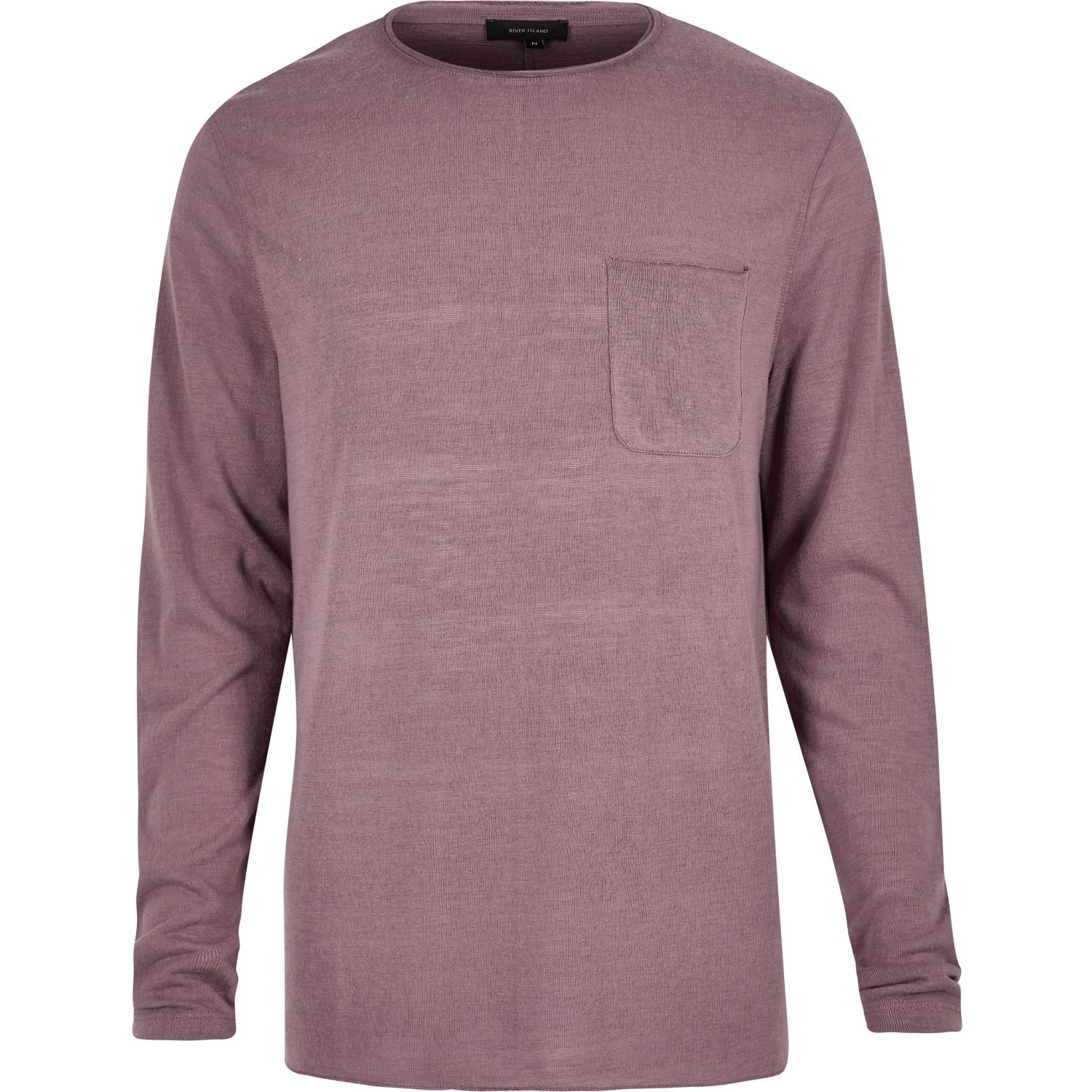 Lyst River  Island  Pink  Long  Sleeve  T shirt  in Black for Men