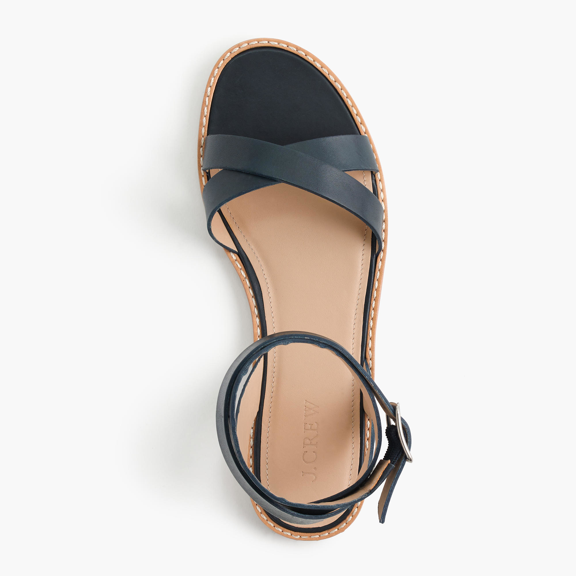 J crew Double Wrap Leather Sandals  in Blue  Lyst