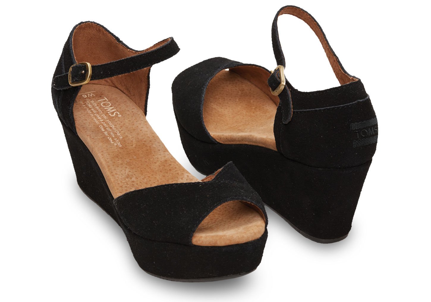 black flat platform wedges