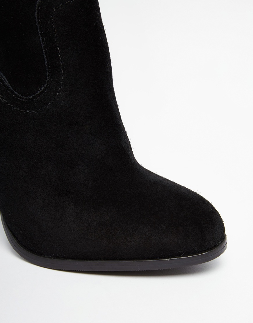 Lyst - Aldo Bove Black Suede Block Heeled Over The Knee Boots in Black