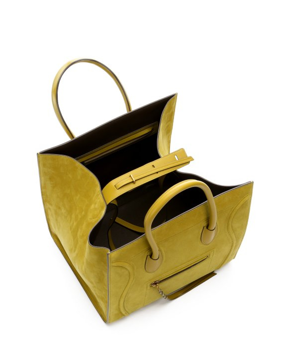 Cline Chartreuse Suede Phantom Large Trapeze Tote Bag in Yellow ...