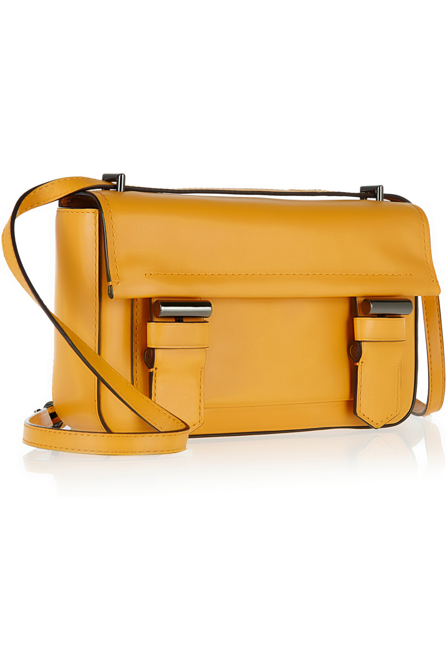 Reed Krakoff Academy Leather Shoulder Bag in Yellow | Lyst