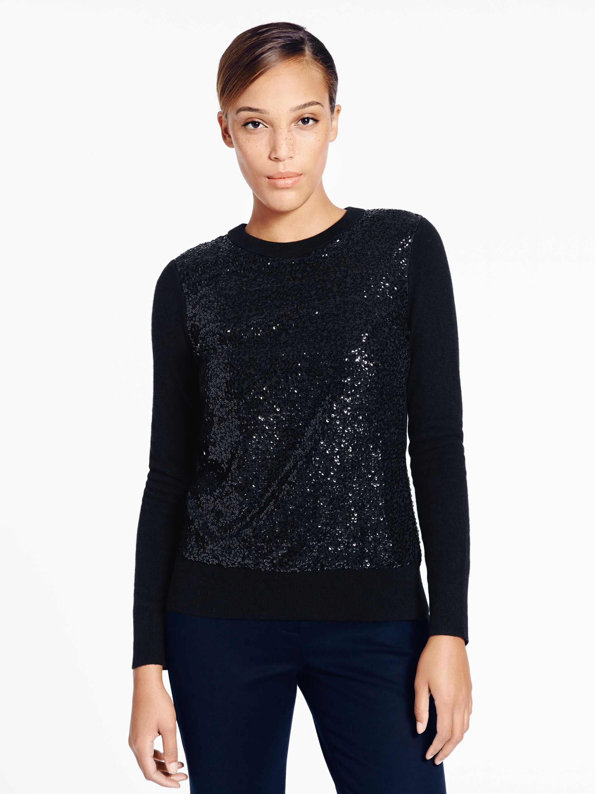 Kate spade new york Fluffy Wool Sequin Sweater in Natural | Lyst