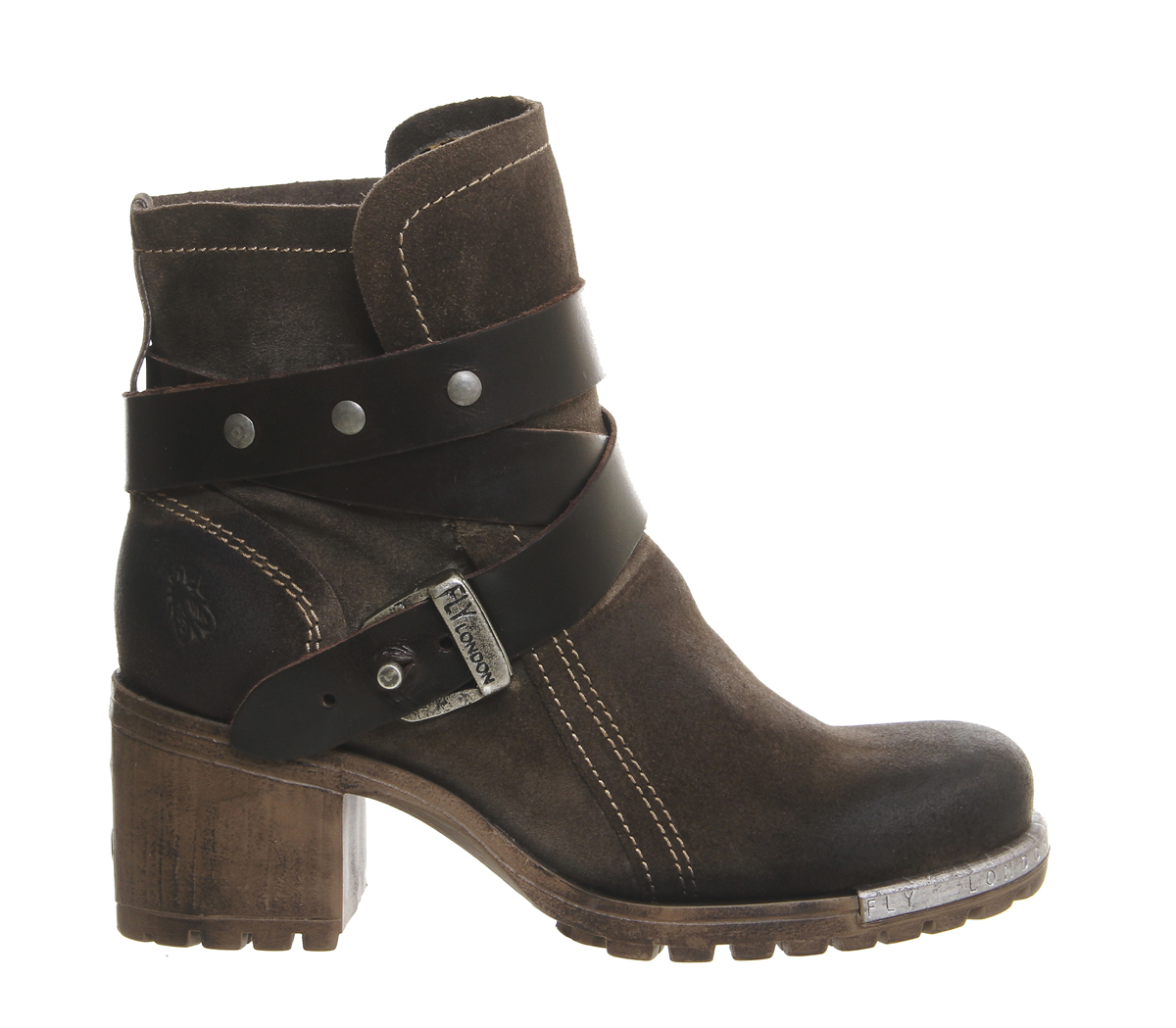 brown ankle boots with straps