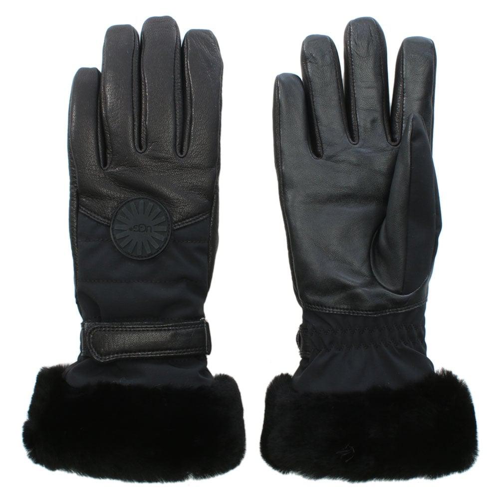 Lyst - Ugg Women'S Black Leather Performance Smart Gloves ...