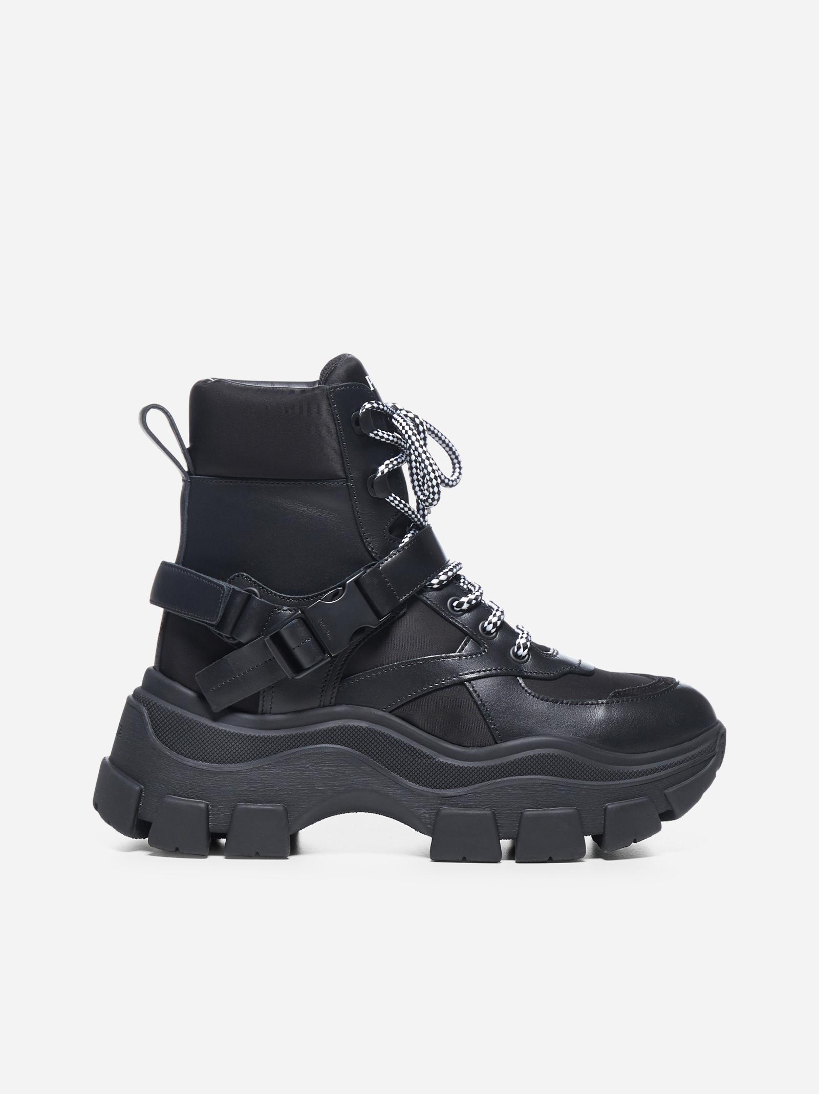 prada leather and nylon block trainers