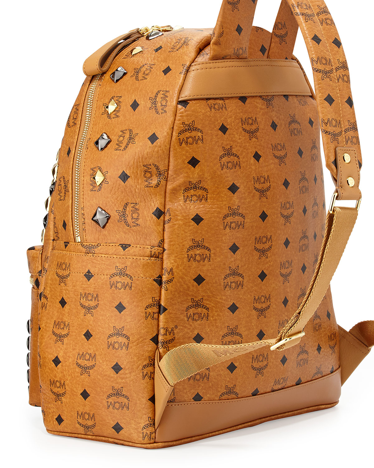 Lyst - Mcm Stark M Stud Medium Backpack in Natural for Men