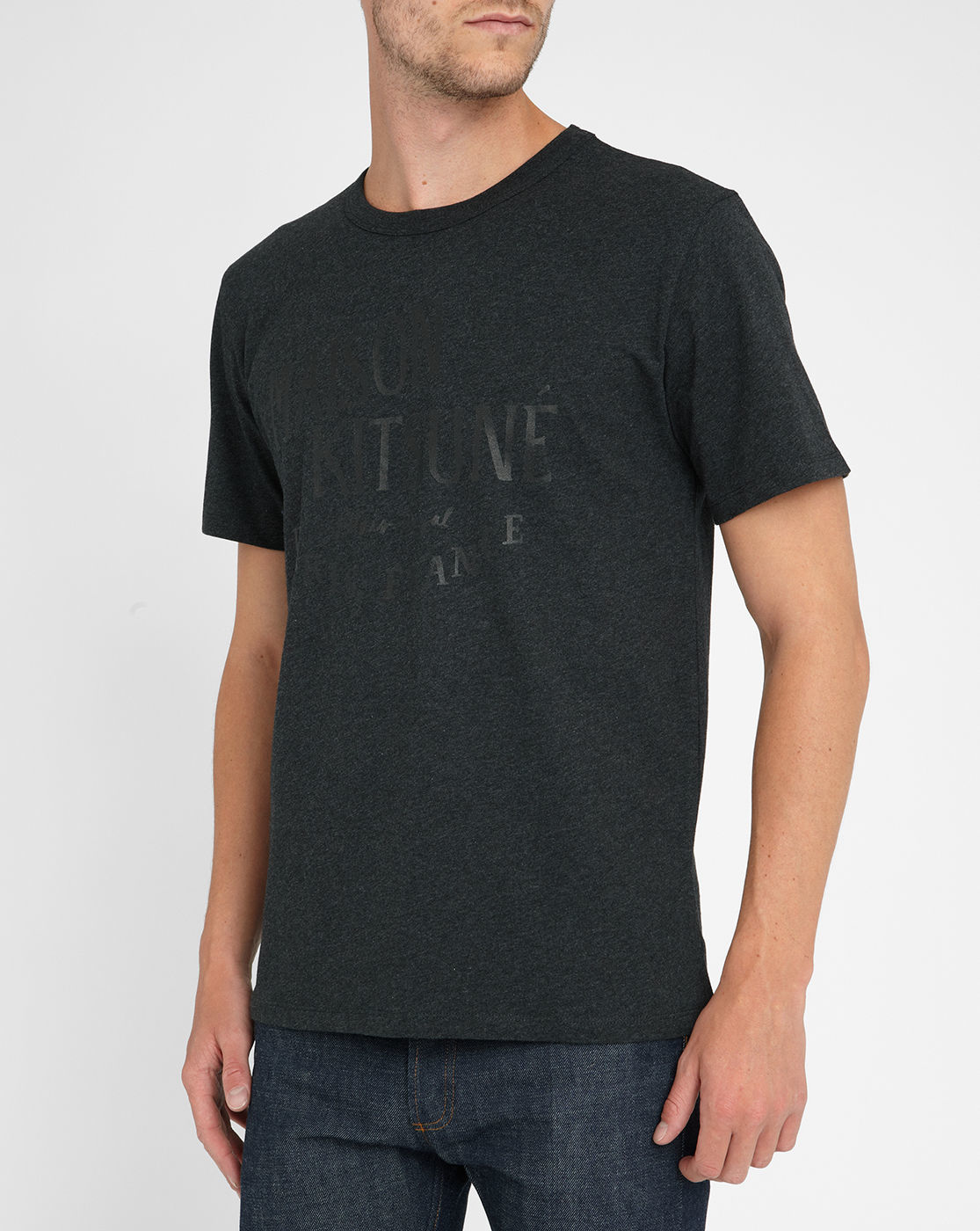 Maison Kitsuné | Gray Mottled Charcoal Palais Royal T-shirt for Men | Lyst