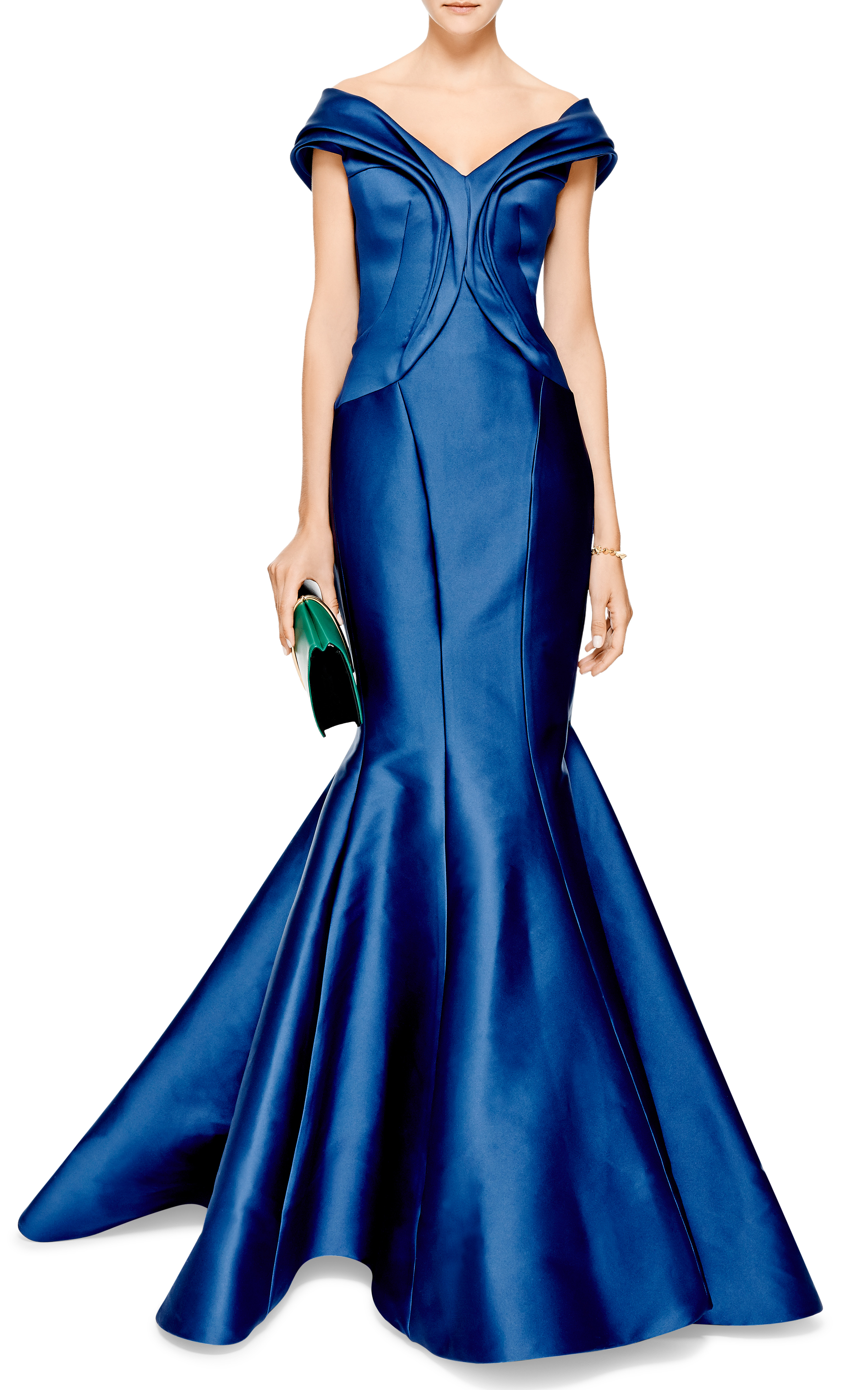 Lyst Zac Posen D Sse Satin Gown In Blue Gallery