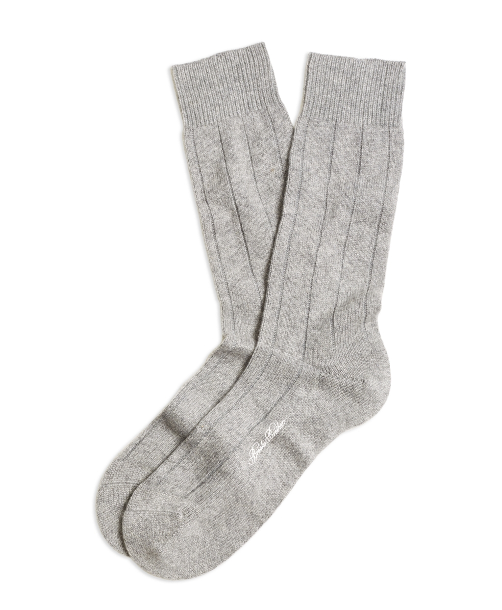 Brooks Brothers Ribbed Cashmere Crew Socks in Gray for Men (Light Grey ...