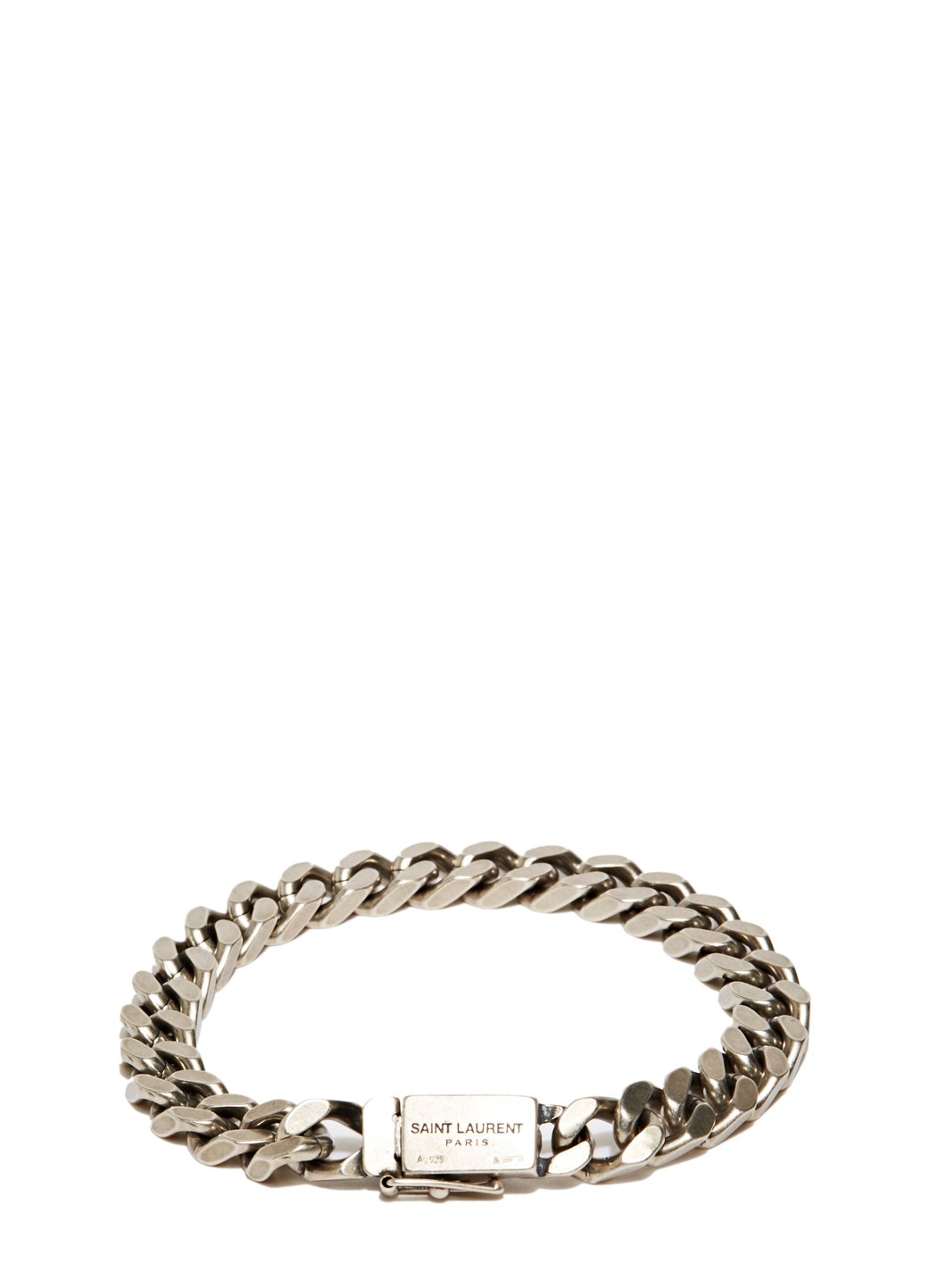 Lyst - Saint Laurent Gourmette Silver Chain Bracelet in Metallic for Men