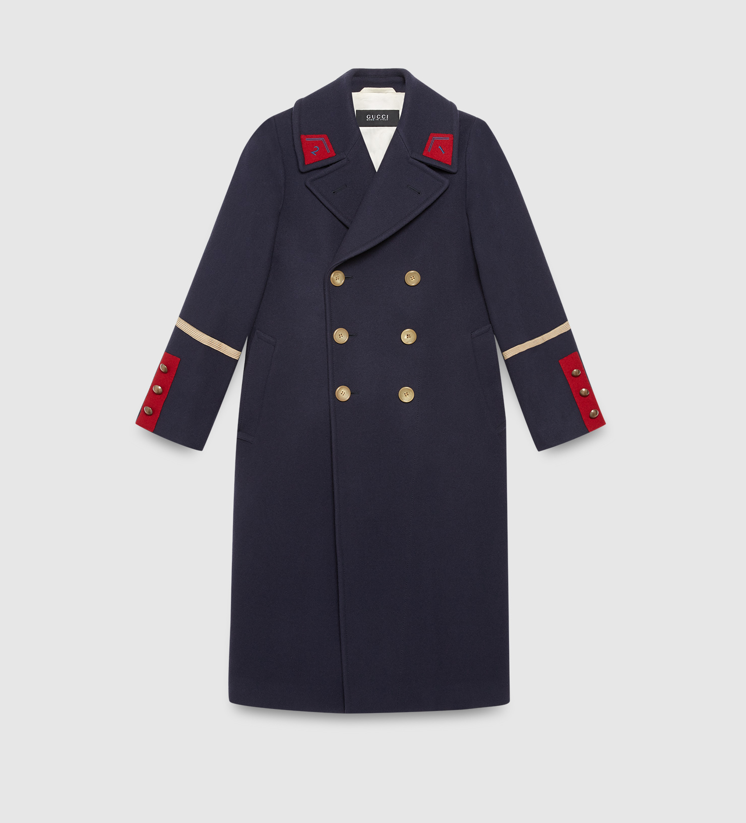 Gucci Wool Cashmere Coat In Blue For Men | Lyst