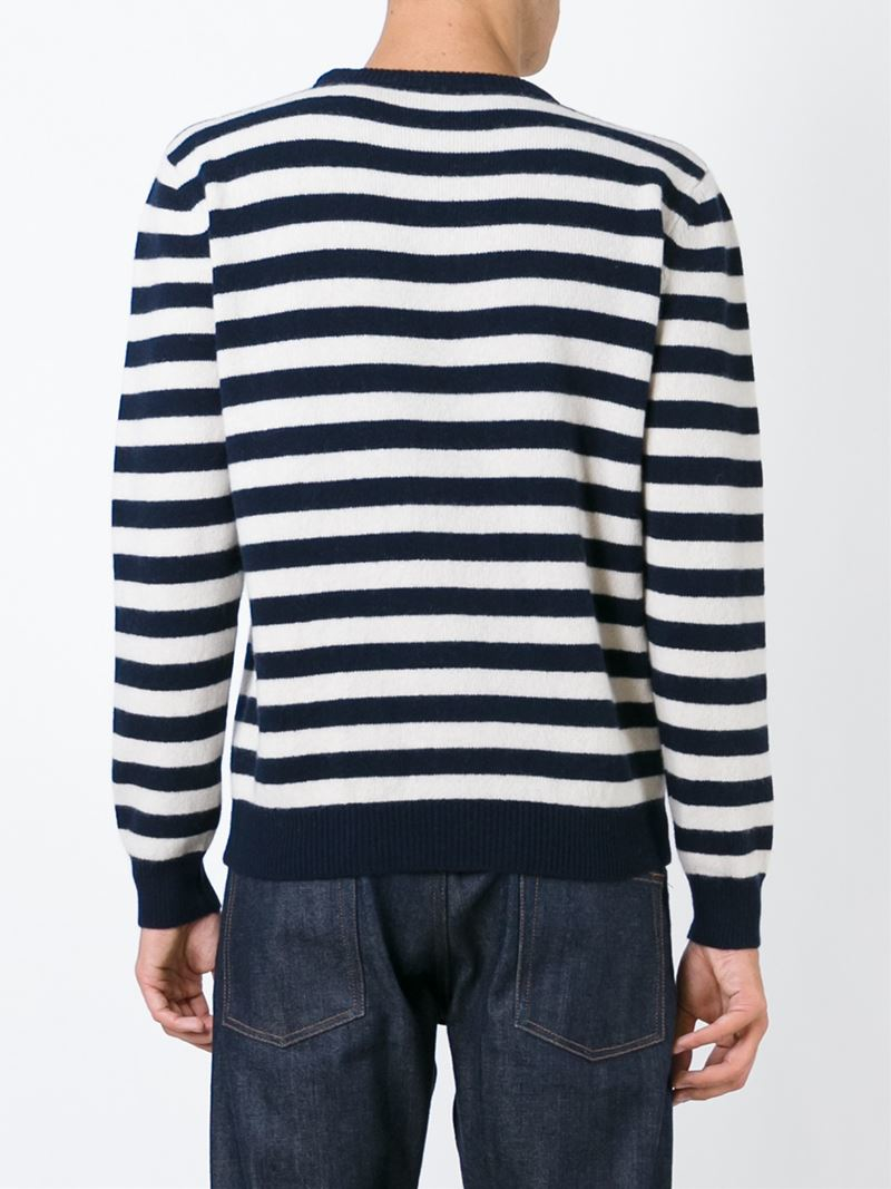 A.p.c. Striped Sweater in Blue for Men | Lyst