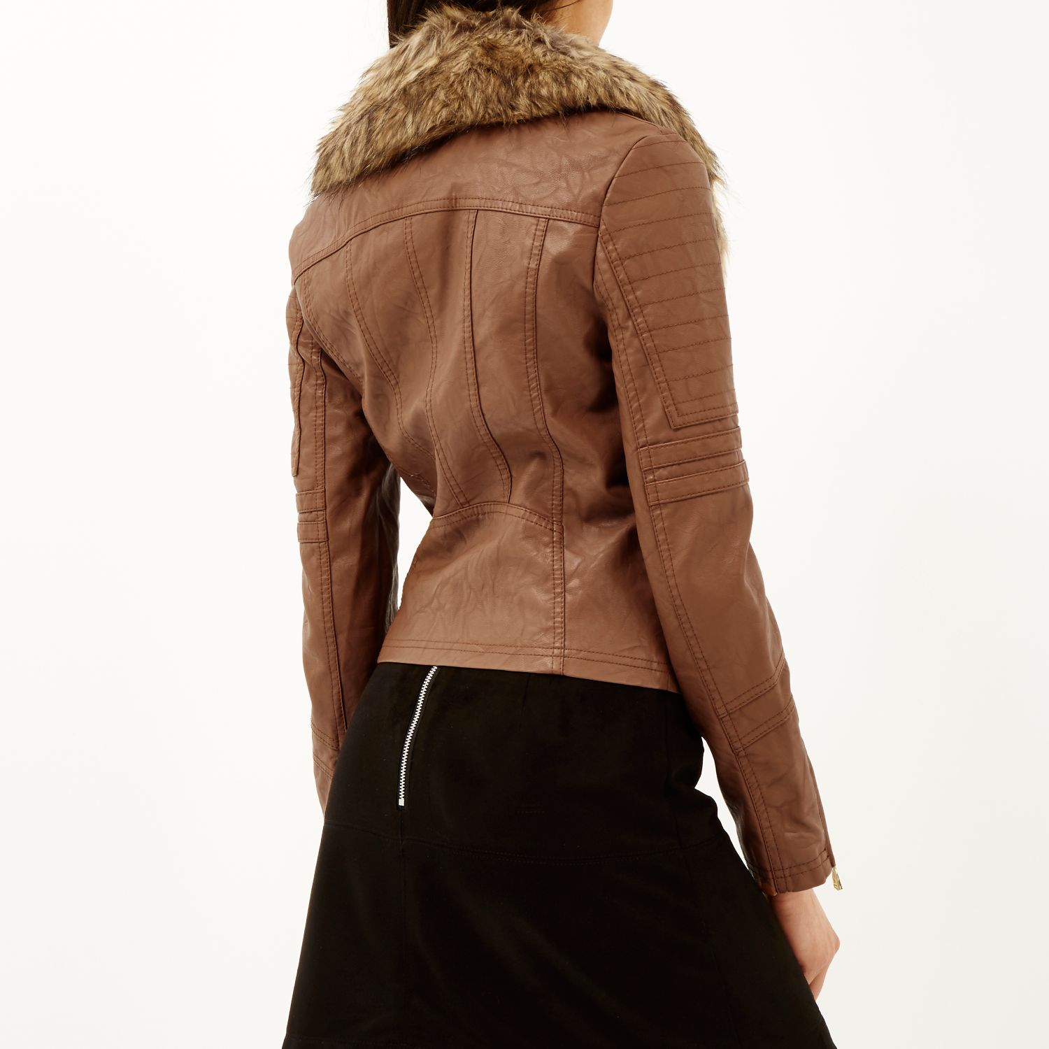 Brown Leather Jacket With Fur - My Jacket