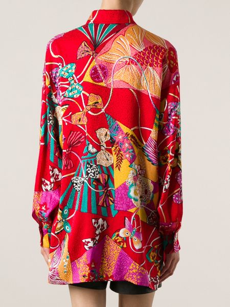 Louis Feraud Vintage Abstract Print Shirt in Multicolor (red) | Lyst