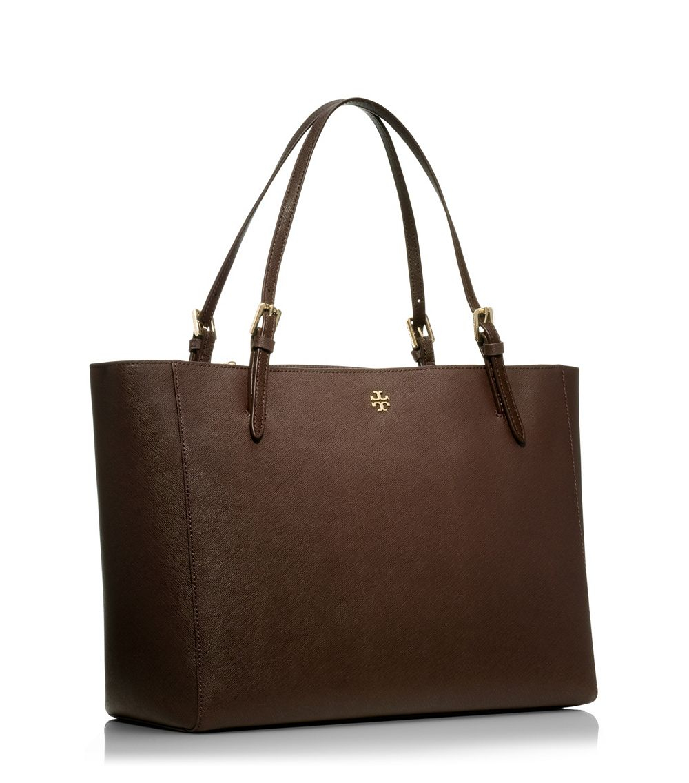 Lyst - Tory burch York Leather Tote in Brown