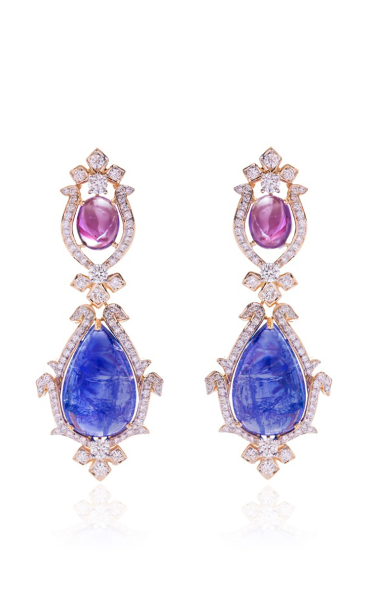 Lyst - Farah Khan Fine Jewelry Royal Grace Earrings in Purple