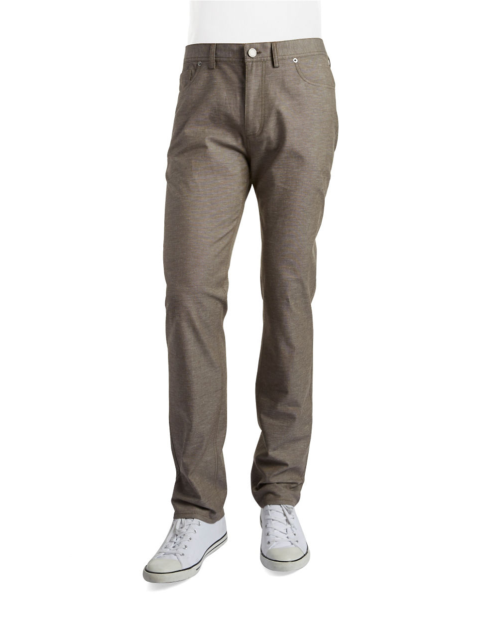 Lyst - Vince Camuto Crosshatch Pants in Natural for Men