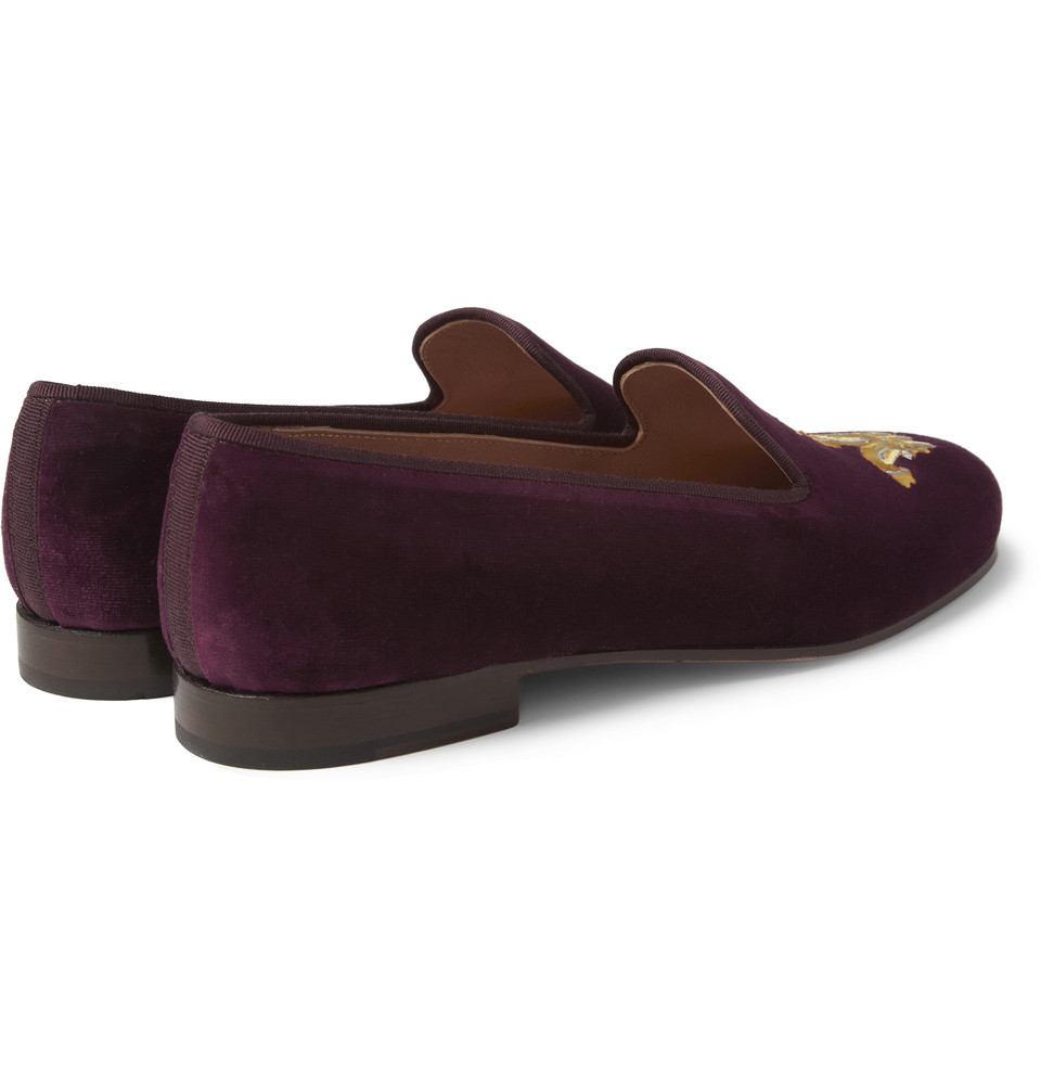 Lyst - Stubbs & Wootton Embroidered Velvet Slippers in Red for Men