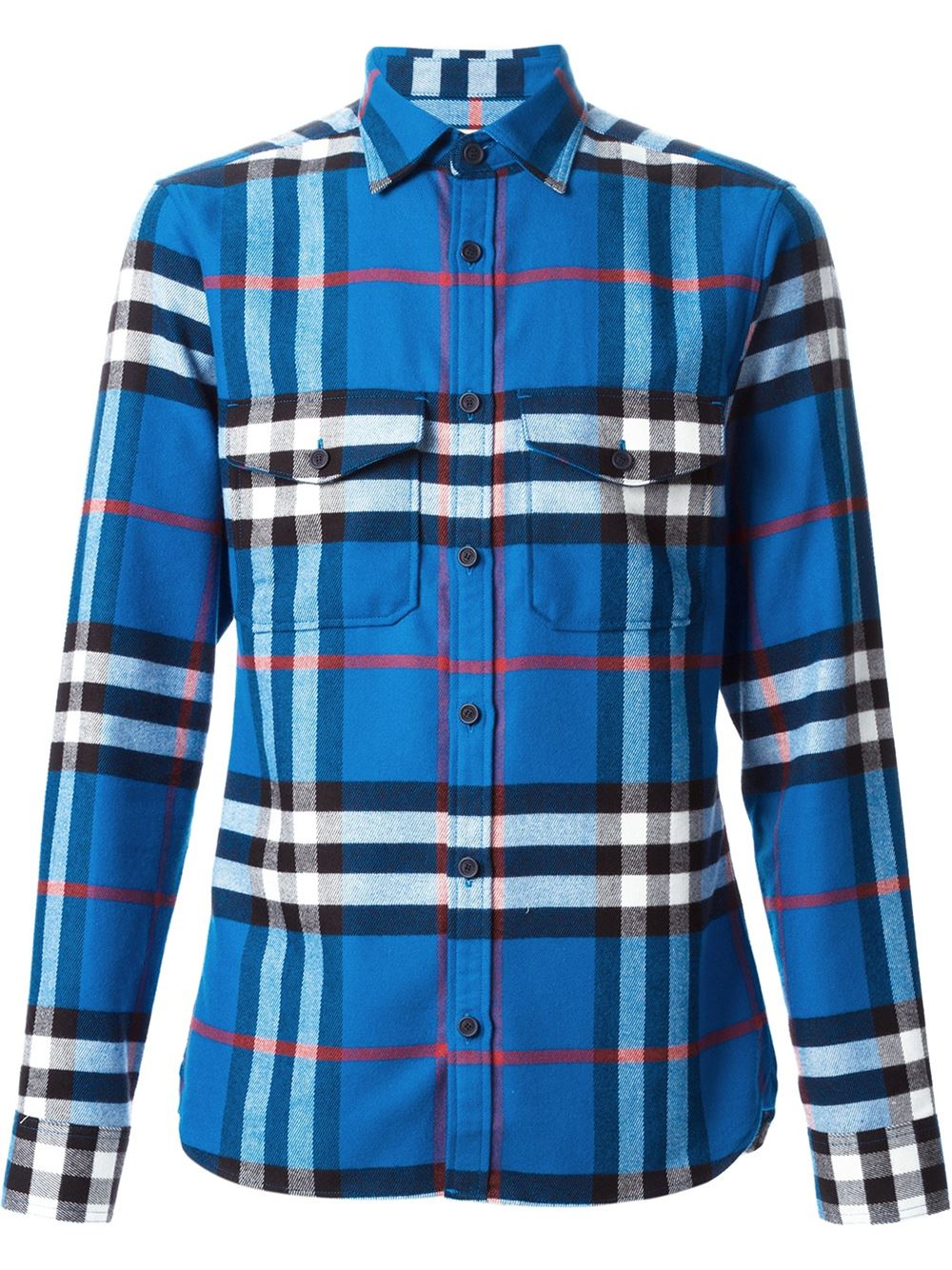 Lyst - Burberry Brit Checked Flannel Shirt in Blue for Men