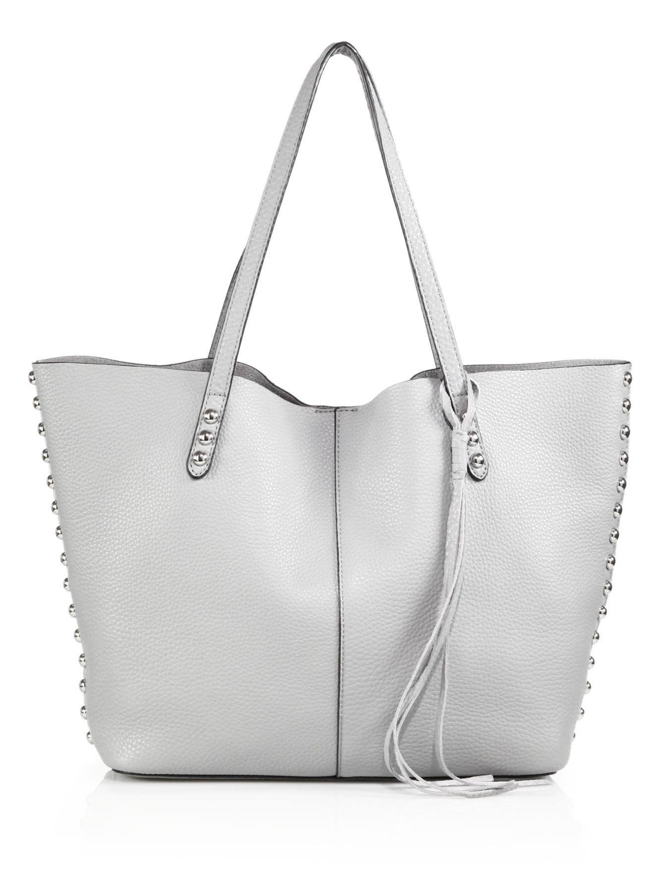 Lyst Rebecca Minkoff Studded Leather Tote In Gray Gallery