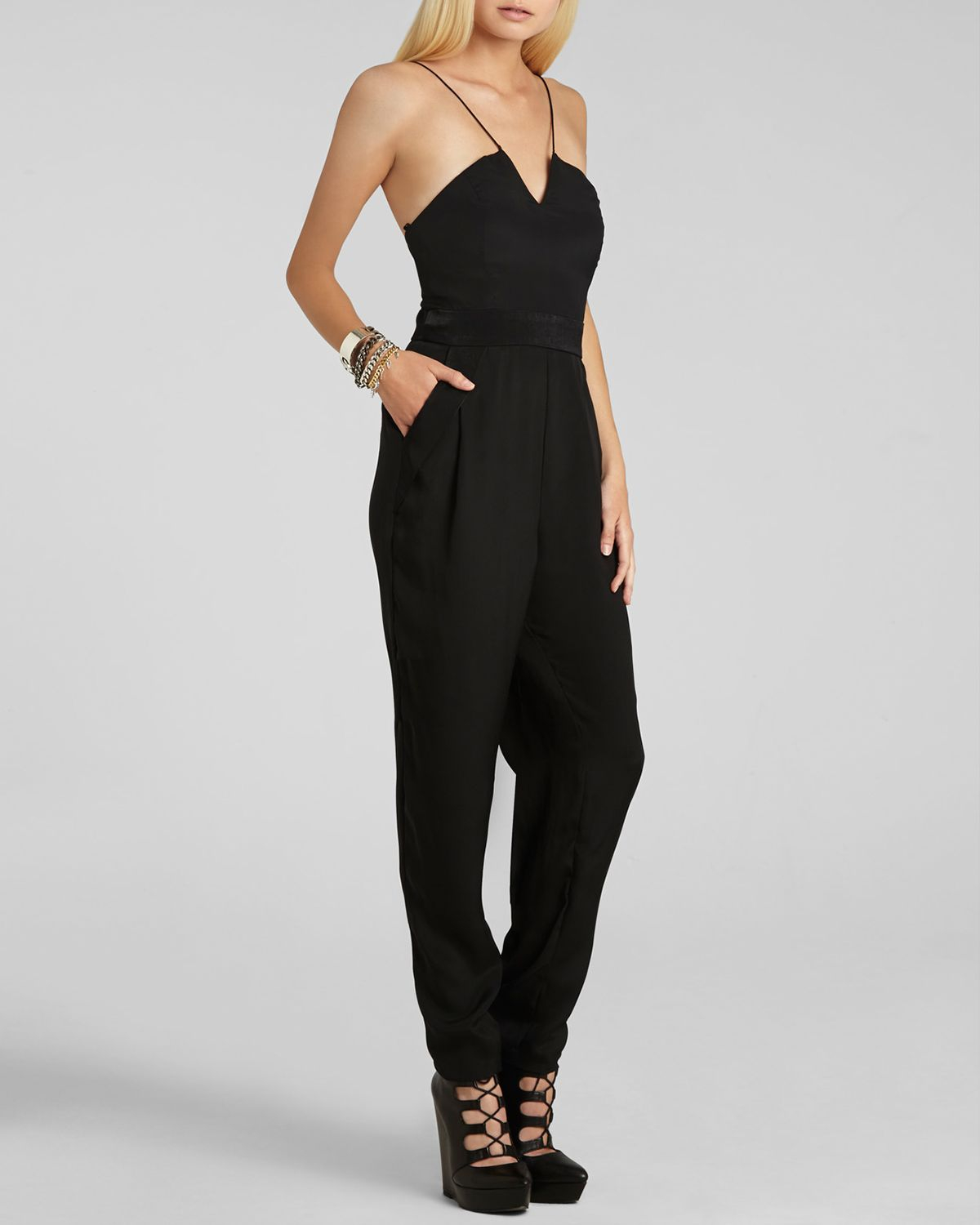 Lyst - Bcbgeneration Jumpsuit Crisscross Strap in Black