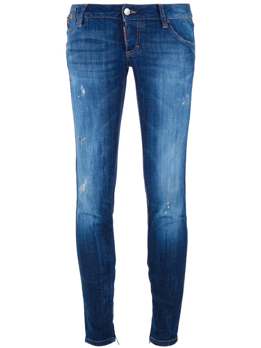 Dsquared² Cropped Skinny Jean in Blue | Lyst