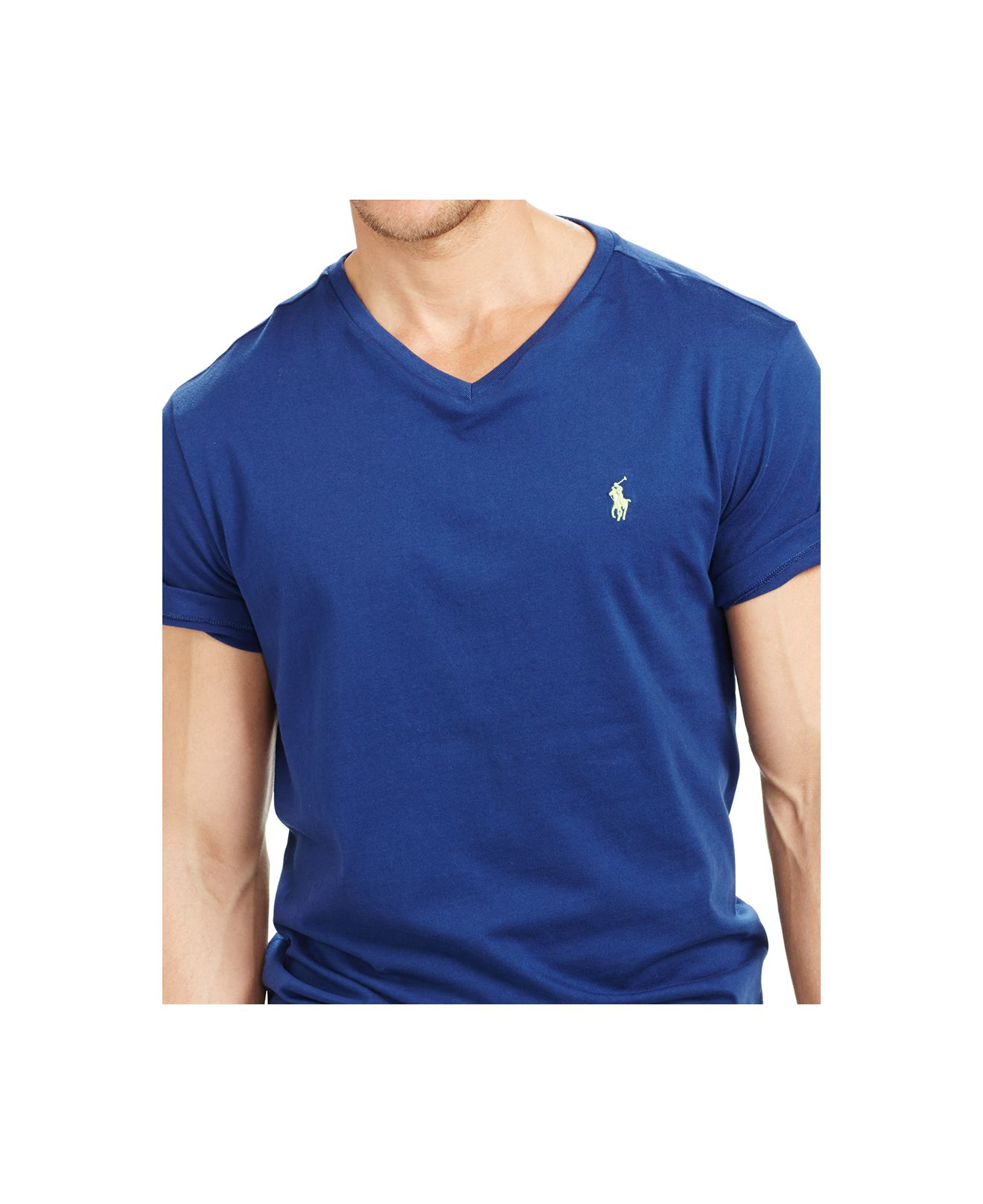 Polo Ralph Lauren Jersey V-Neck in Blue for Men (Deep Ocean) | Lyst