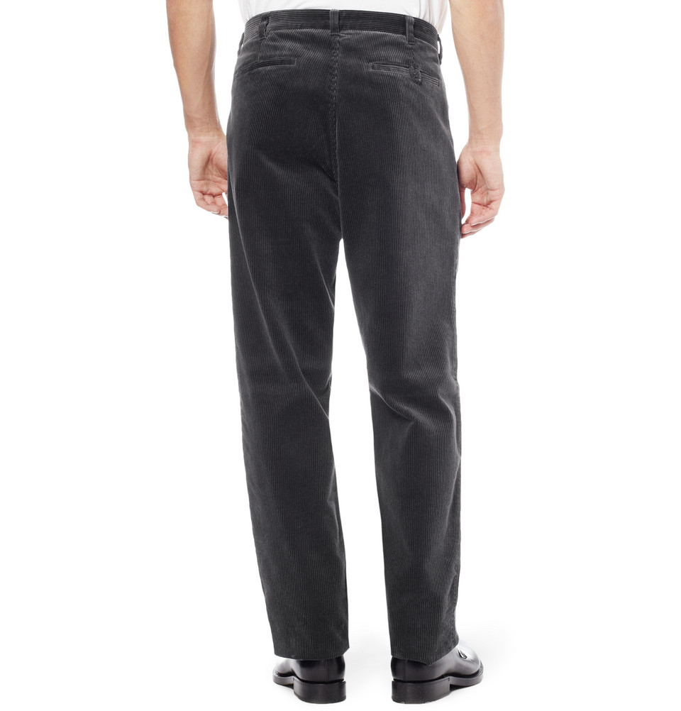 Lyst - Margaret howell Mhl Pleated Wide-Leg Corduroy Trousers in Gray for Men