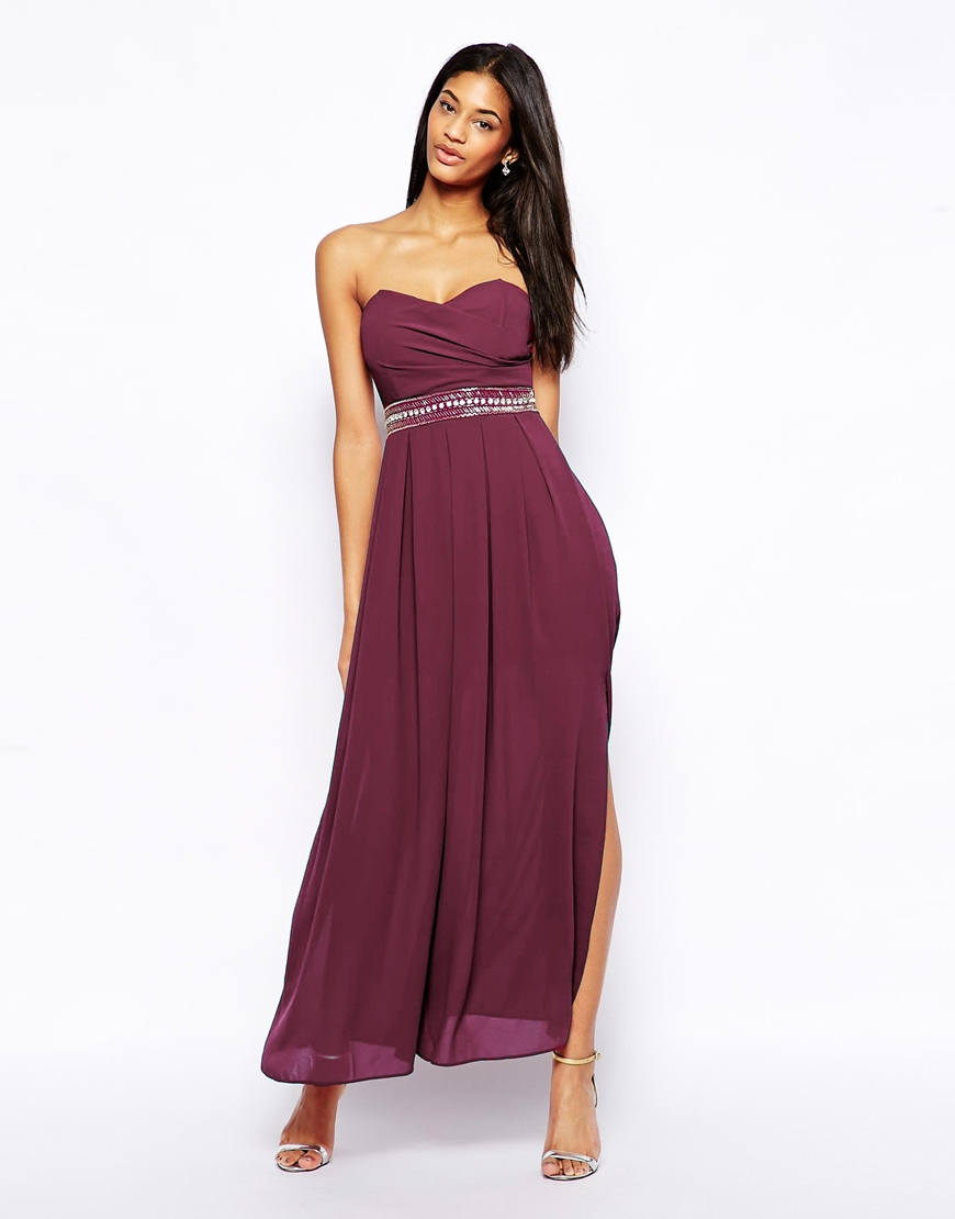 Purple Bandeau Maxi Dress - Polyvore