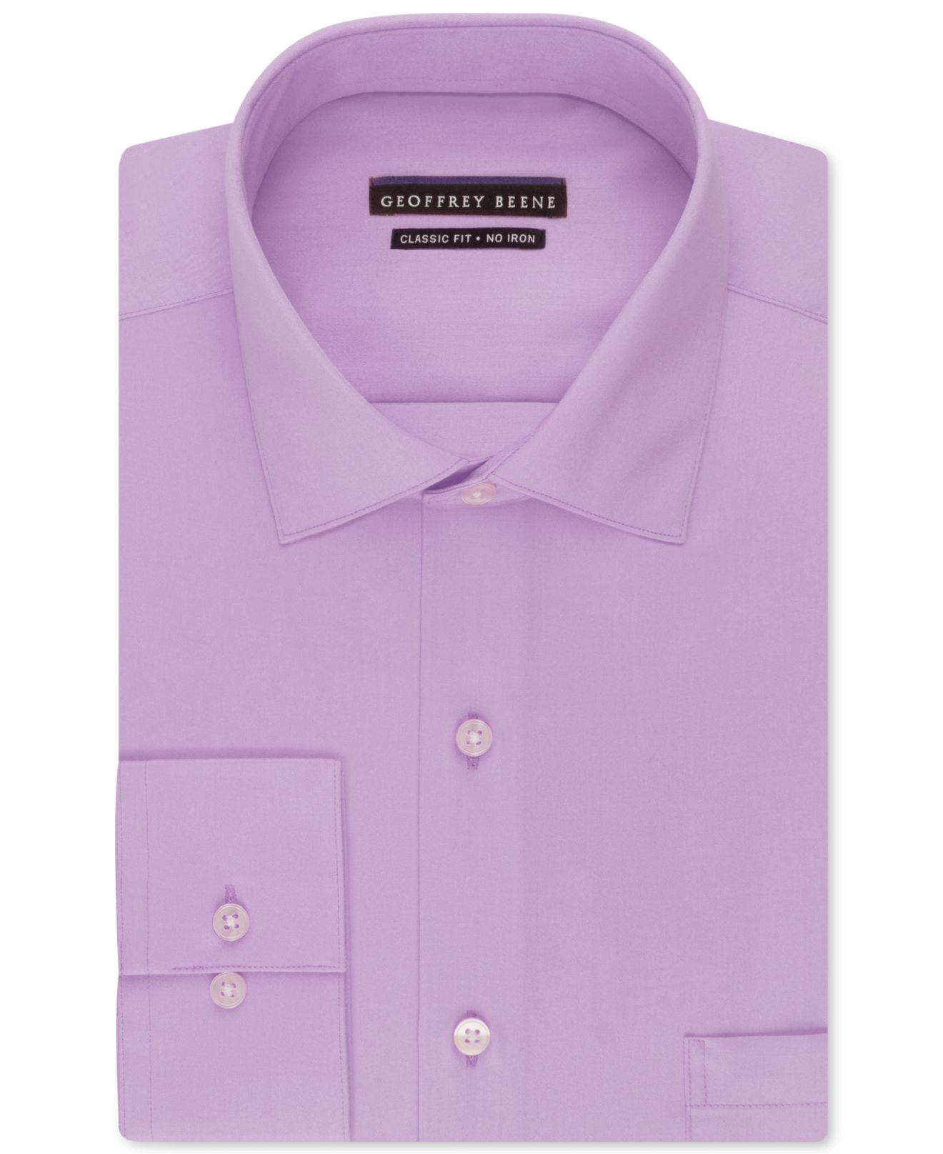 Geoffrey beene Non-iron Sateen Solid Dress Shirt in Purple for Men | Lyst