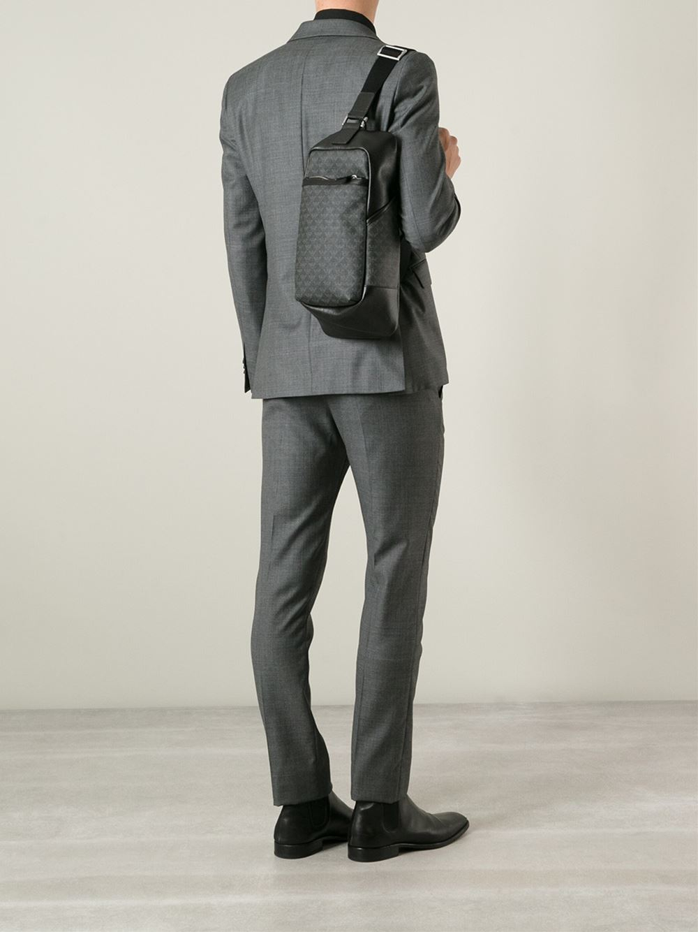 Lyst Emporio Armani Monogrammed Shoulder Bag in Gray for Men