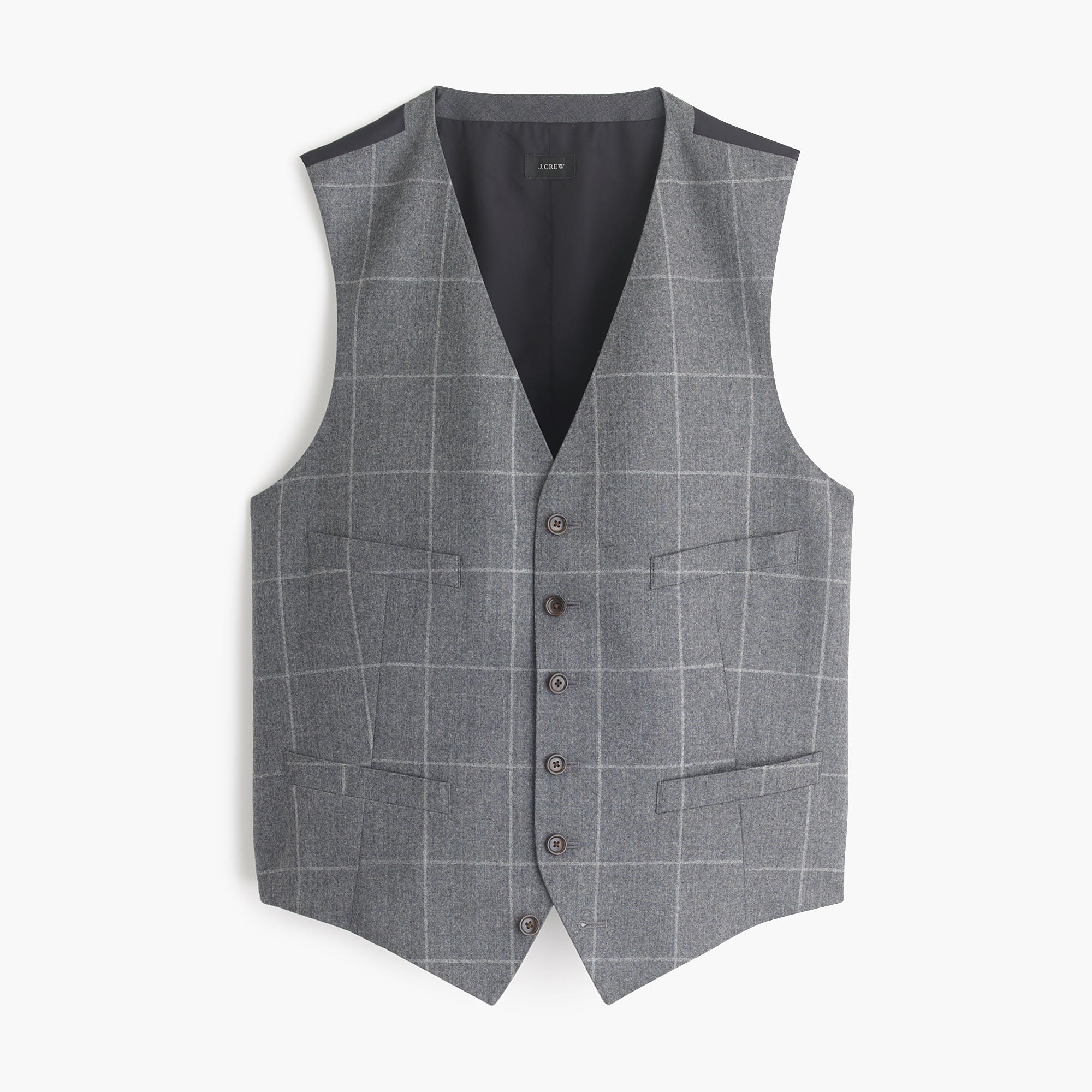 J.crew Ludlow Suit Vest In Windowpane Italian Wool Flannel in Gray for ...