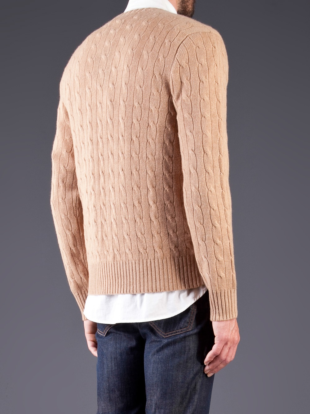 Lyst - Polo Ralph Lauren Cashmere Cable Knit Sweater in Natural for Men