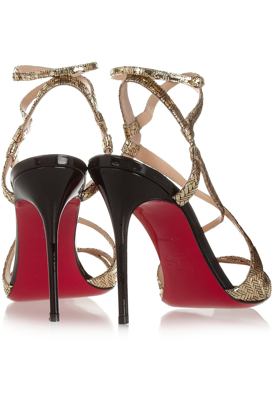 christian louboutin audrey 100 metallic coated suede sandals christian louboutin audrey 100 metallic coated suede sandals