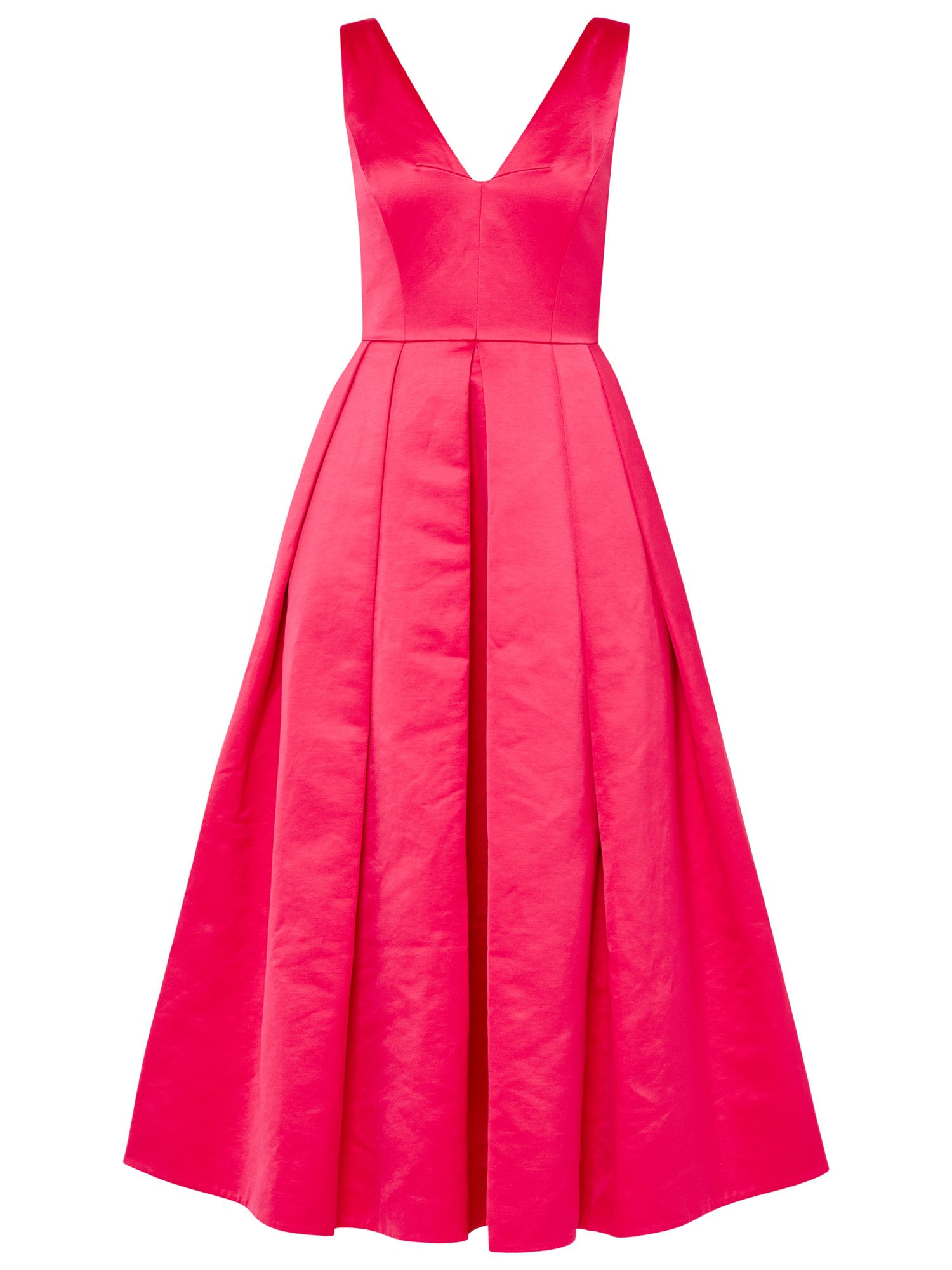 Ted Baker Cotton Scaleta Structured V-neck Dress in Fuchsia (Pink) - Lyst