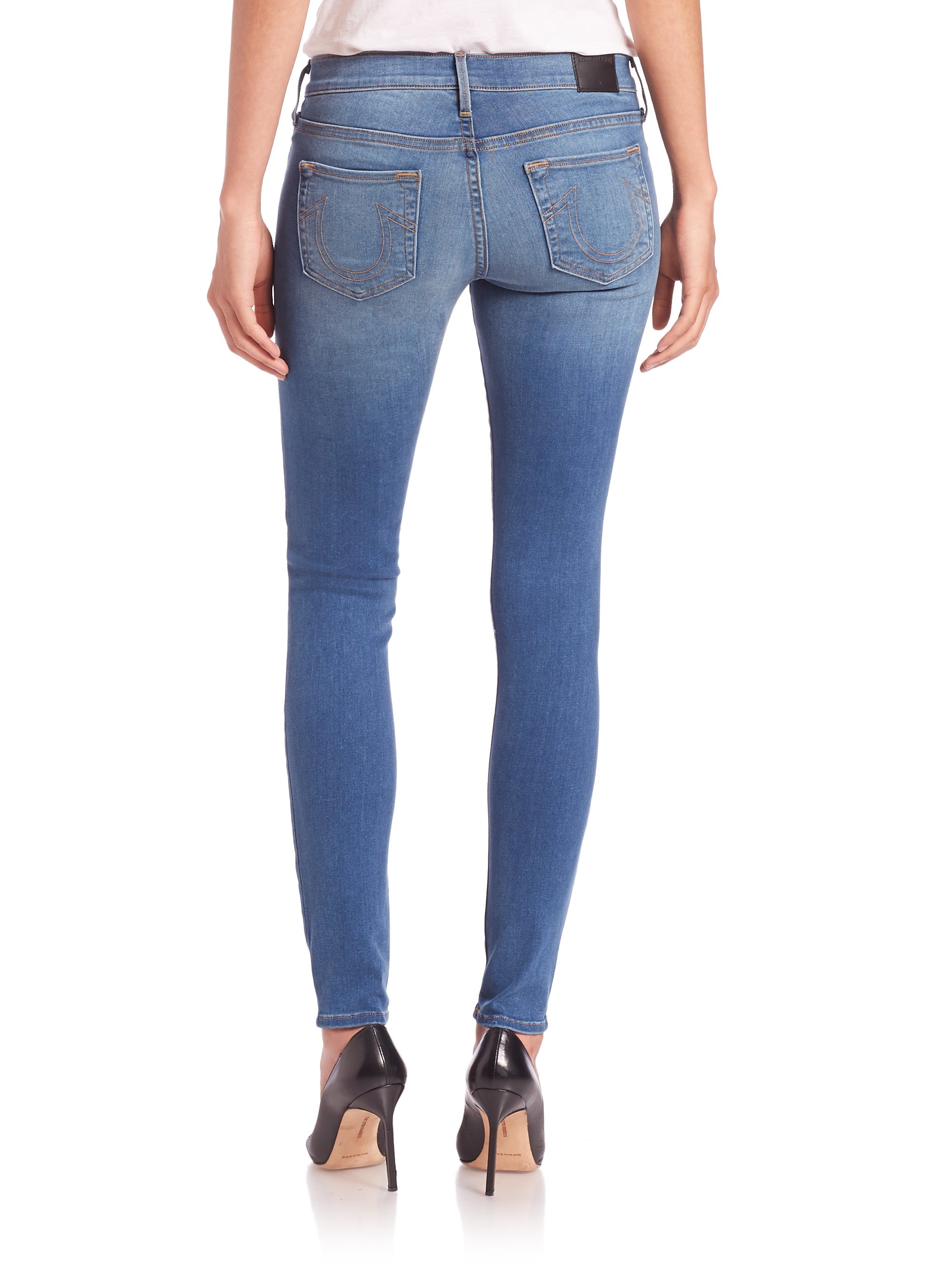 Lyst - True Religion Casey Low-rise Super Skinny Jeans in Blue