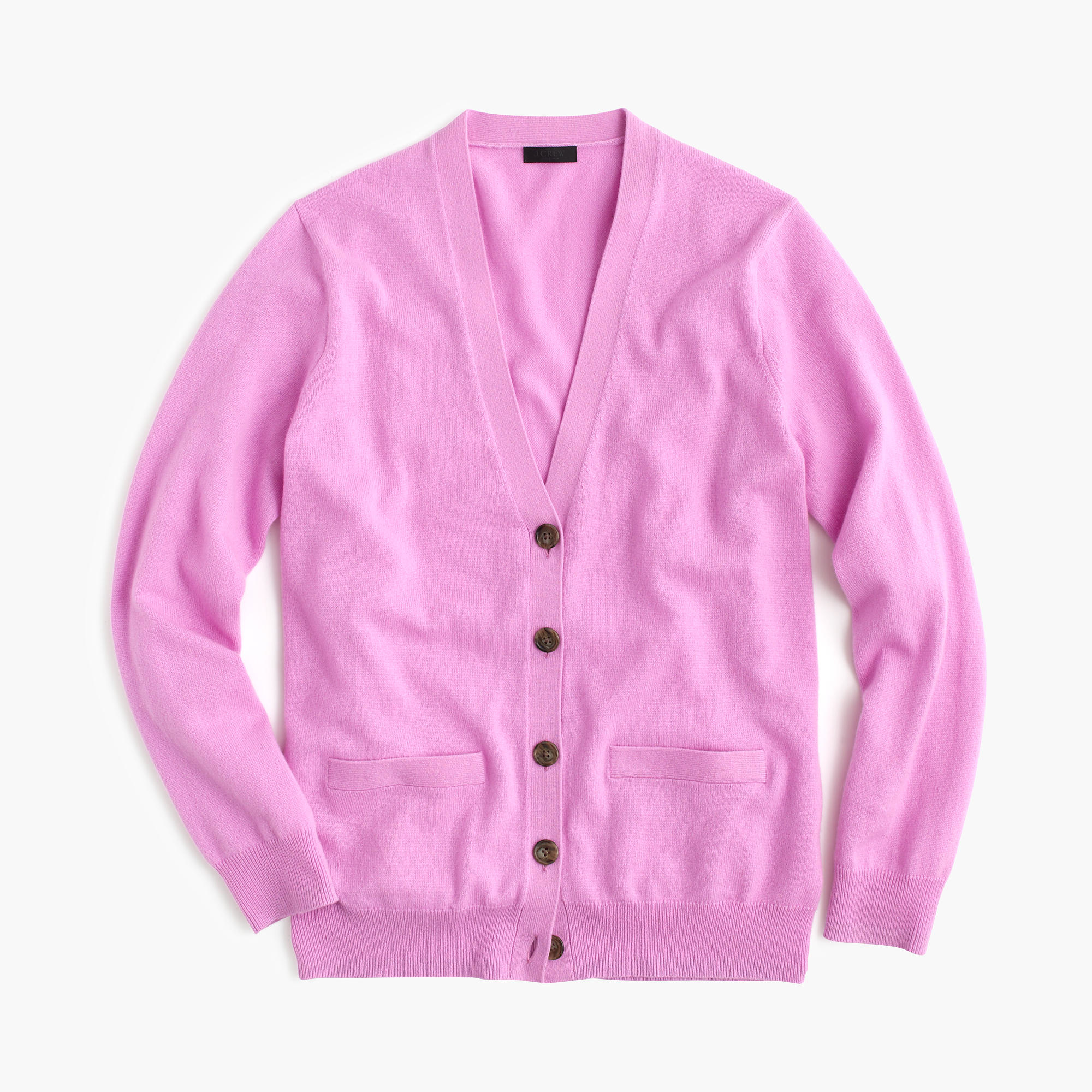 J.crew Italian Cashmere Boyfriend Cardigan Sweater in Pink (neon orchid