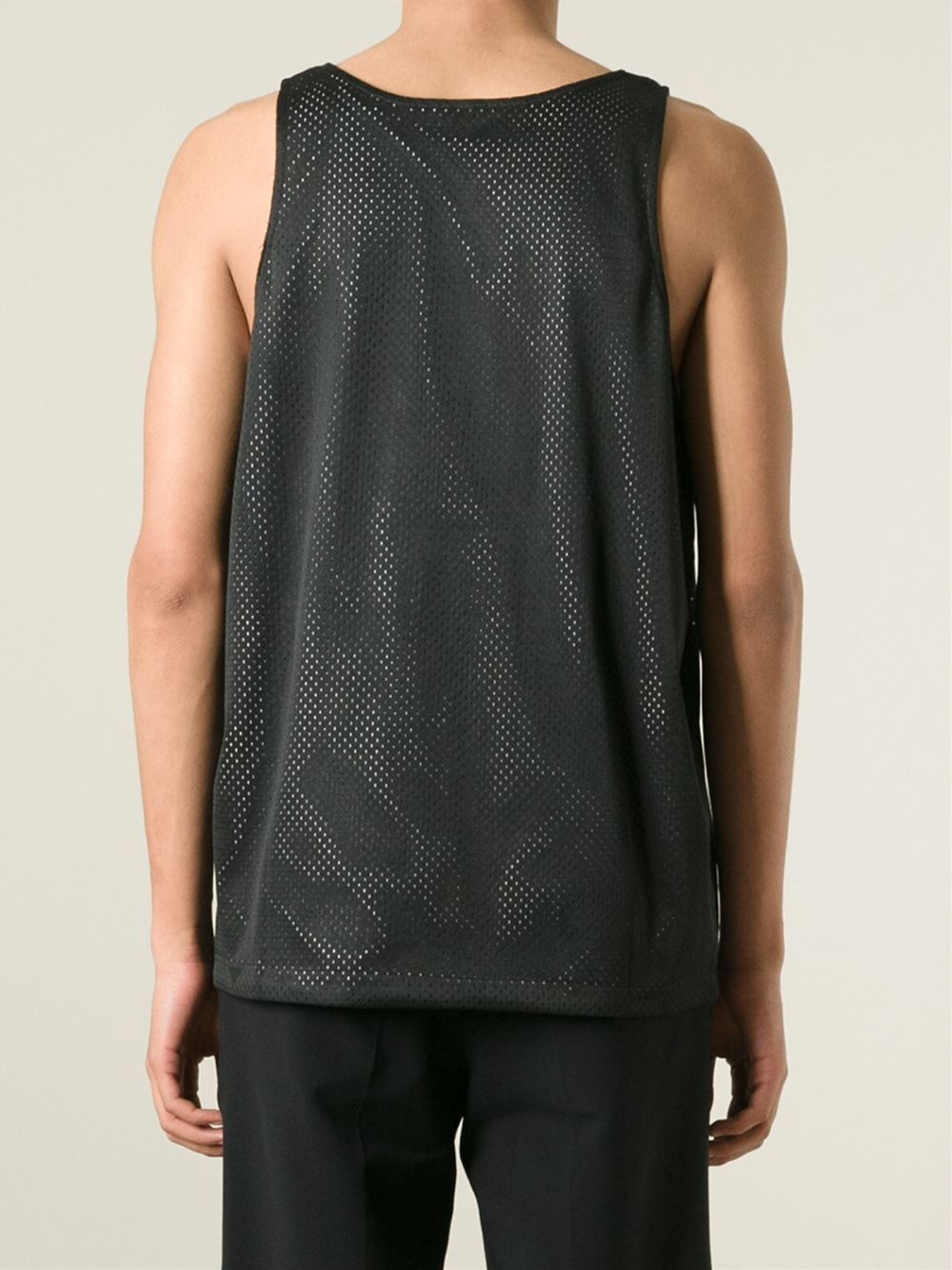 Lyst - Stussy Logo Print Mesh Tank Top in Black for Men