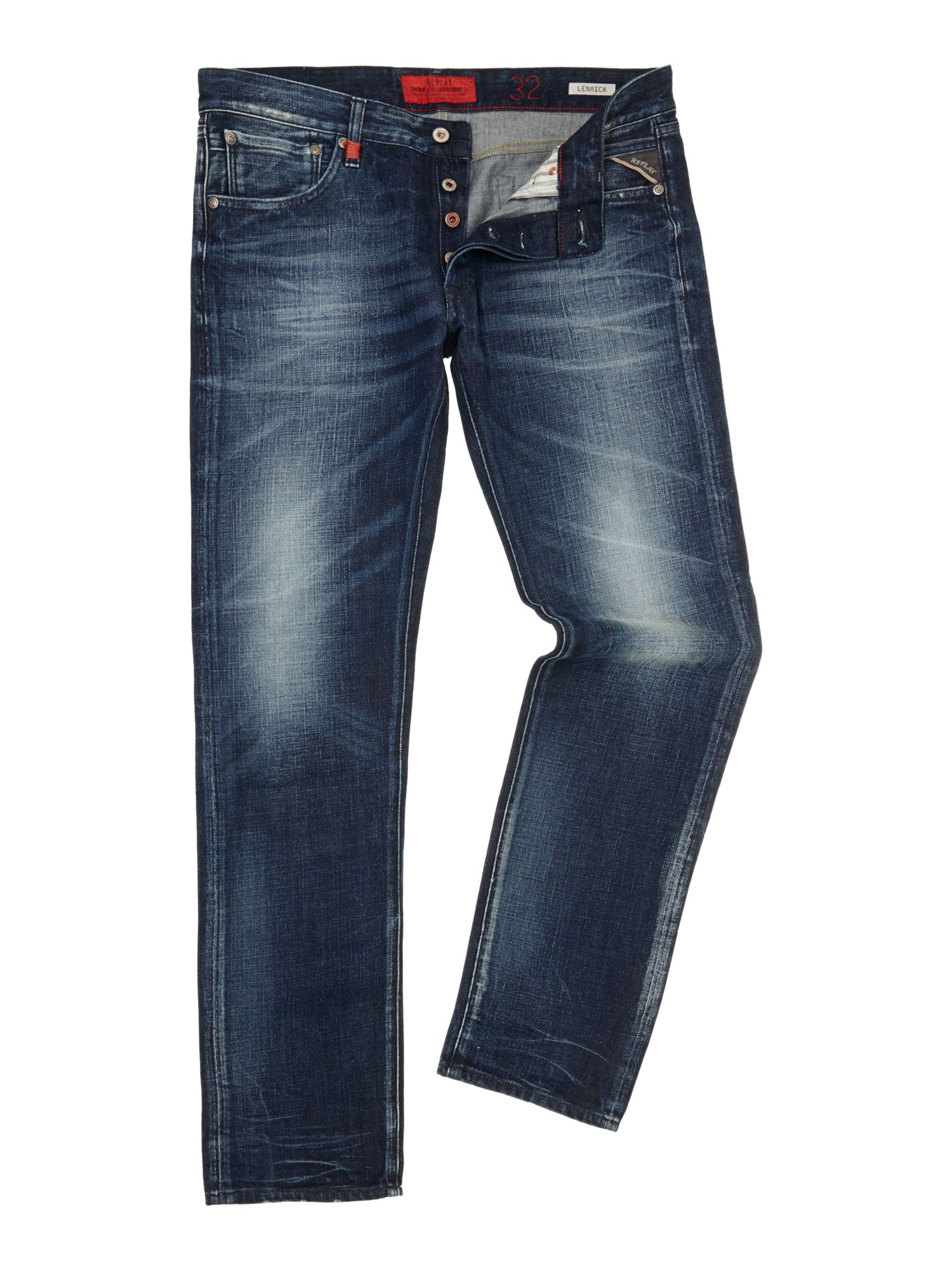 Replay Lenrick Denim Jeans, Regular Slim Fit in Blue for Men | Lyst