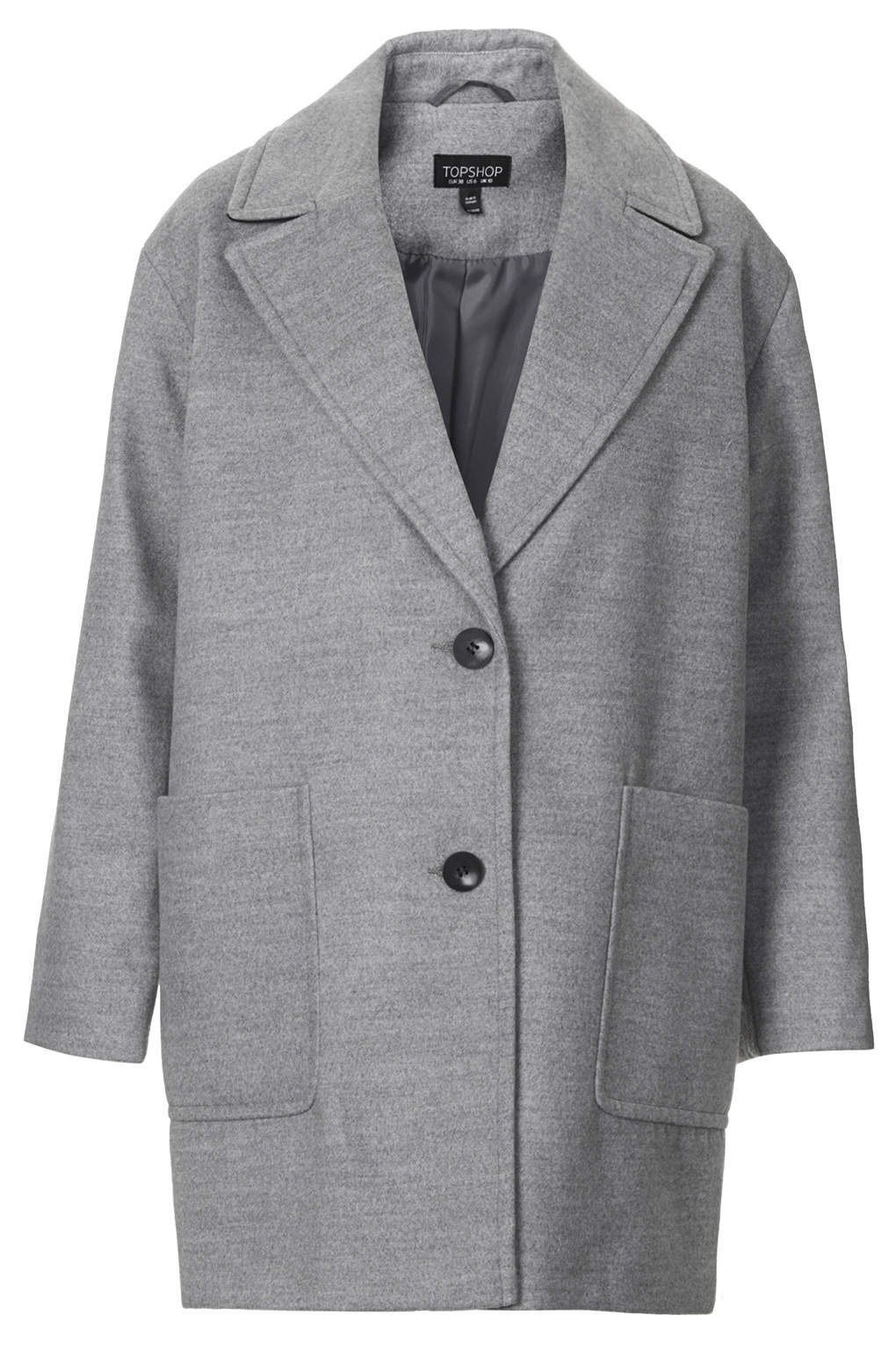 Lyst - TOPSHOP Drop Shoulder Boyfriend Coat in Gray