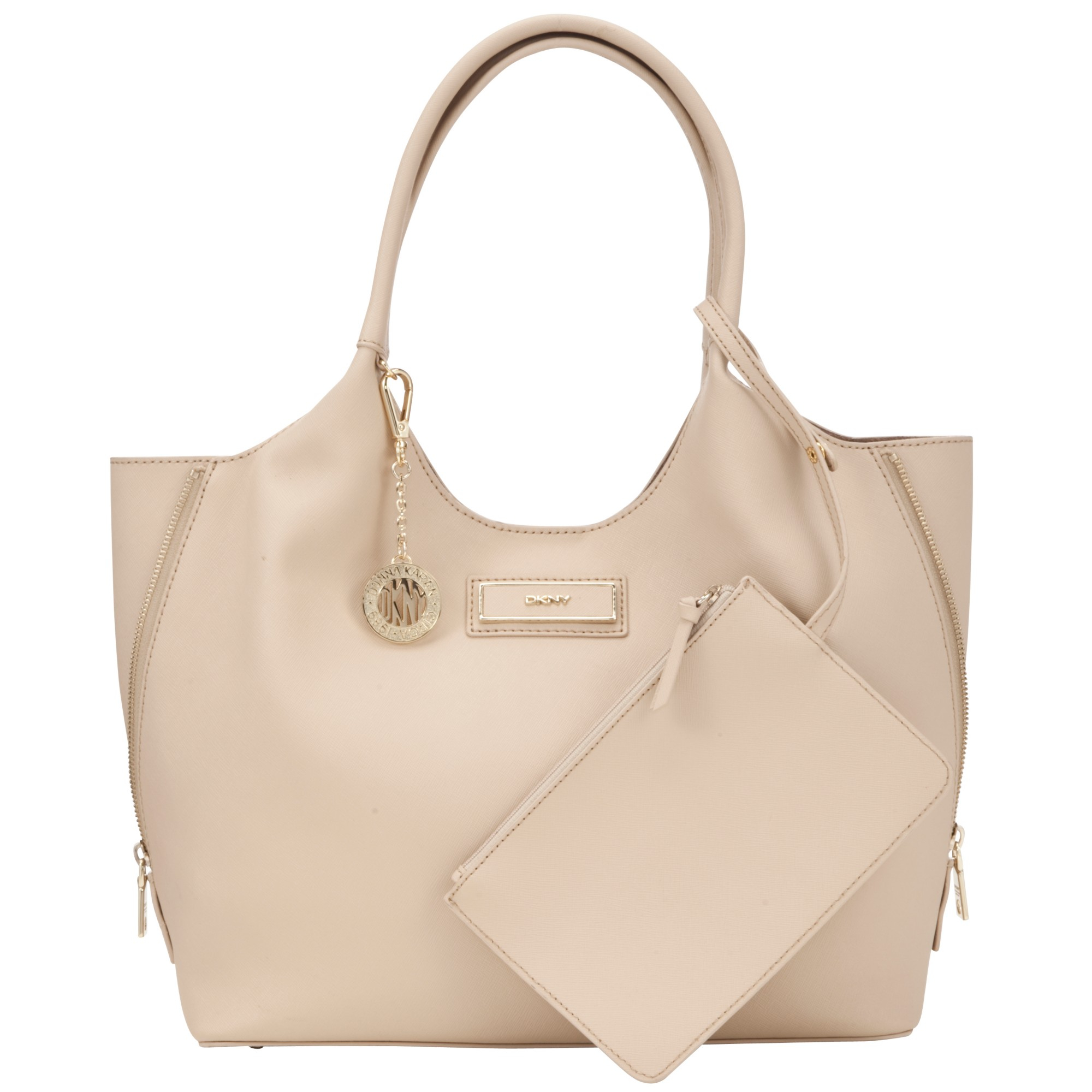 Dkny Saffiano Leather Tote Handbag in Beige (Sand) | Lyst