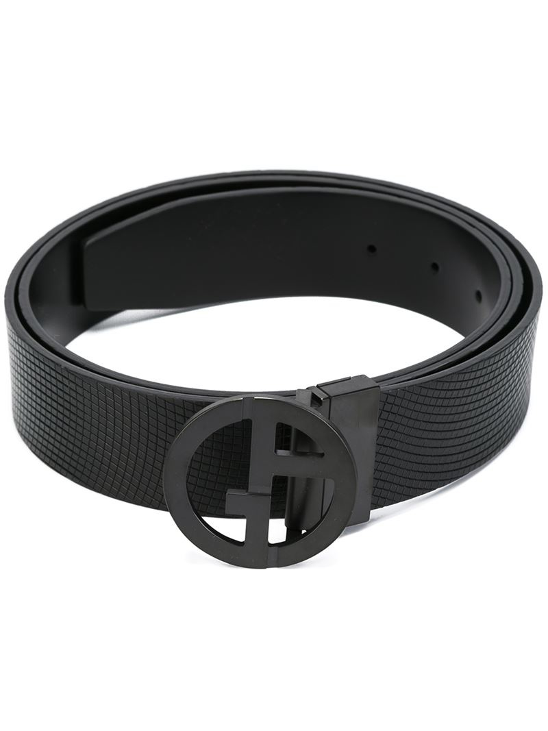 Giorgio armani Logo Buckle Reversible Belt in Black for Men | Lyst