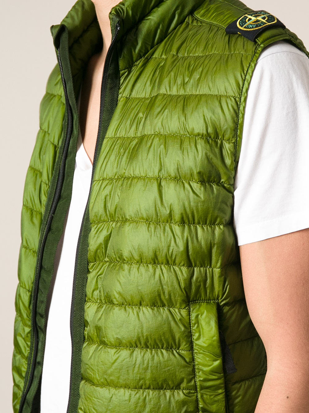 Lyst Stone Island Padded Gilet in Green for Men