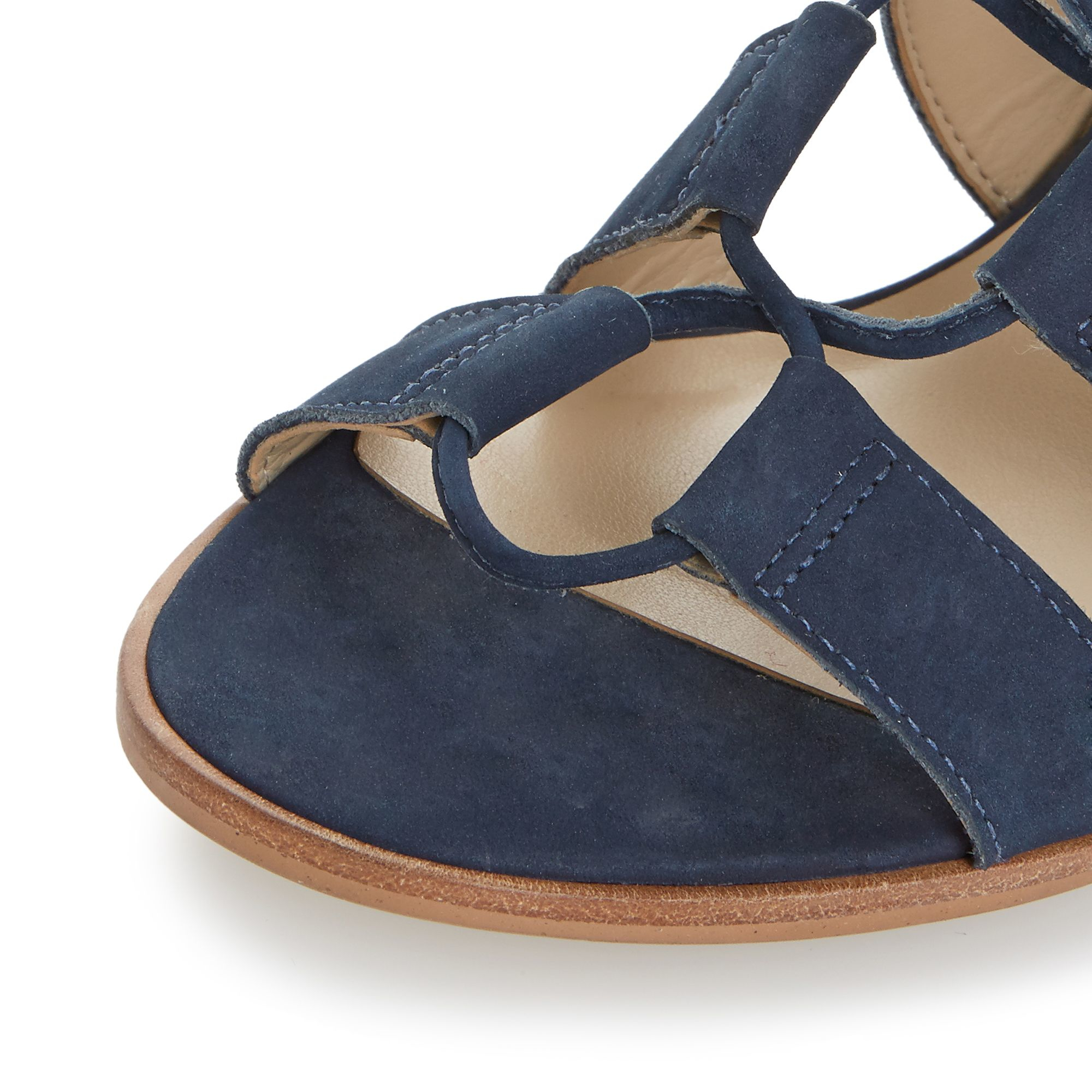 Dune Ivanna Ghillie Lace Block Heel Sandals in Blue (Navy) | Lyst